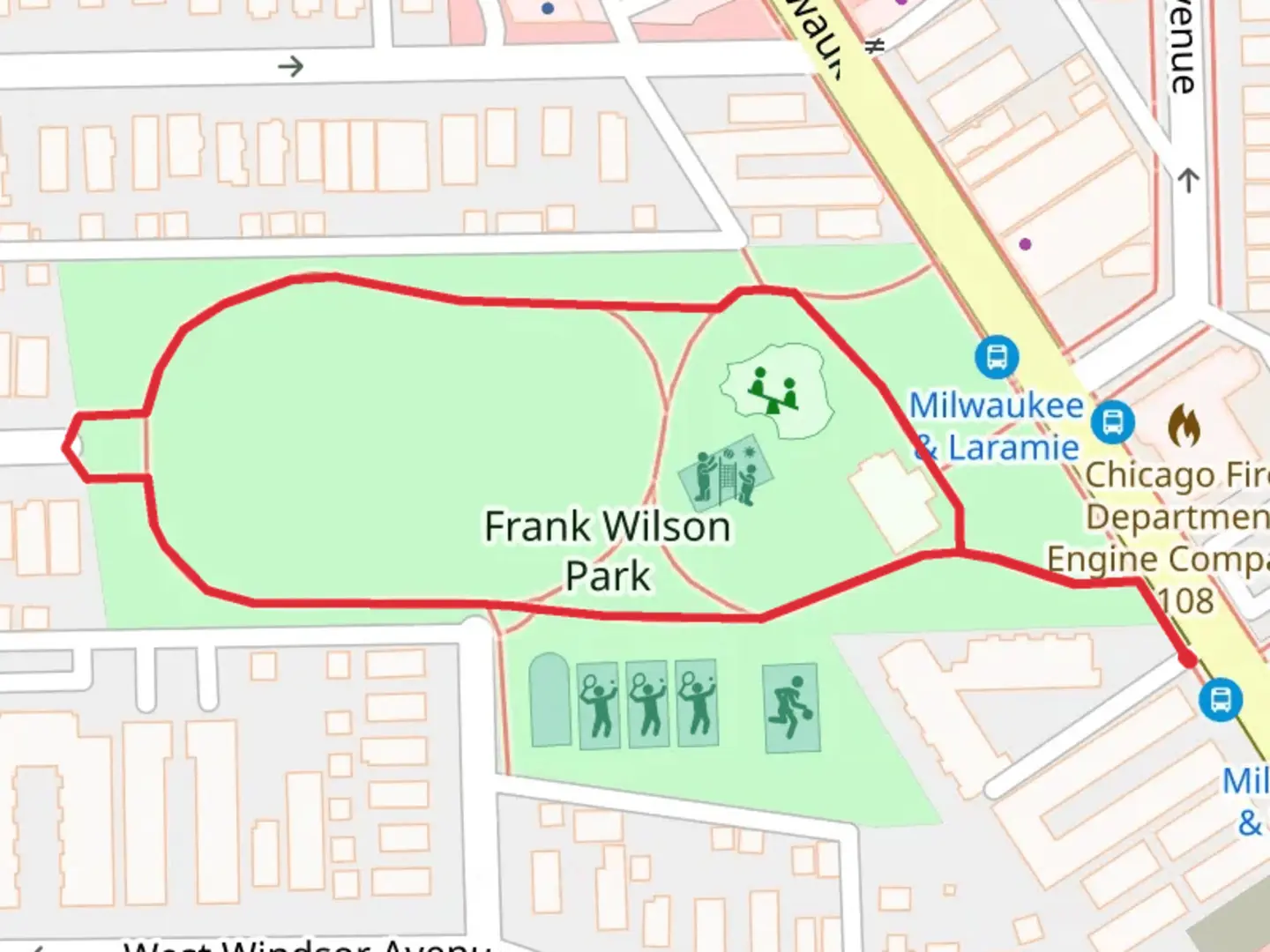 An image depicting the trail Wilson Park Loop and its surrounding area.