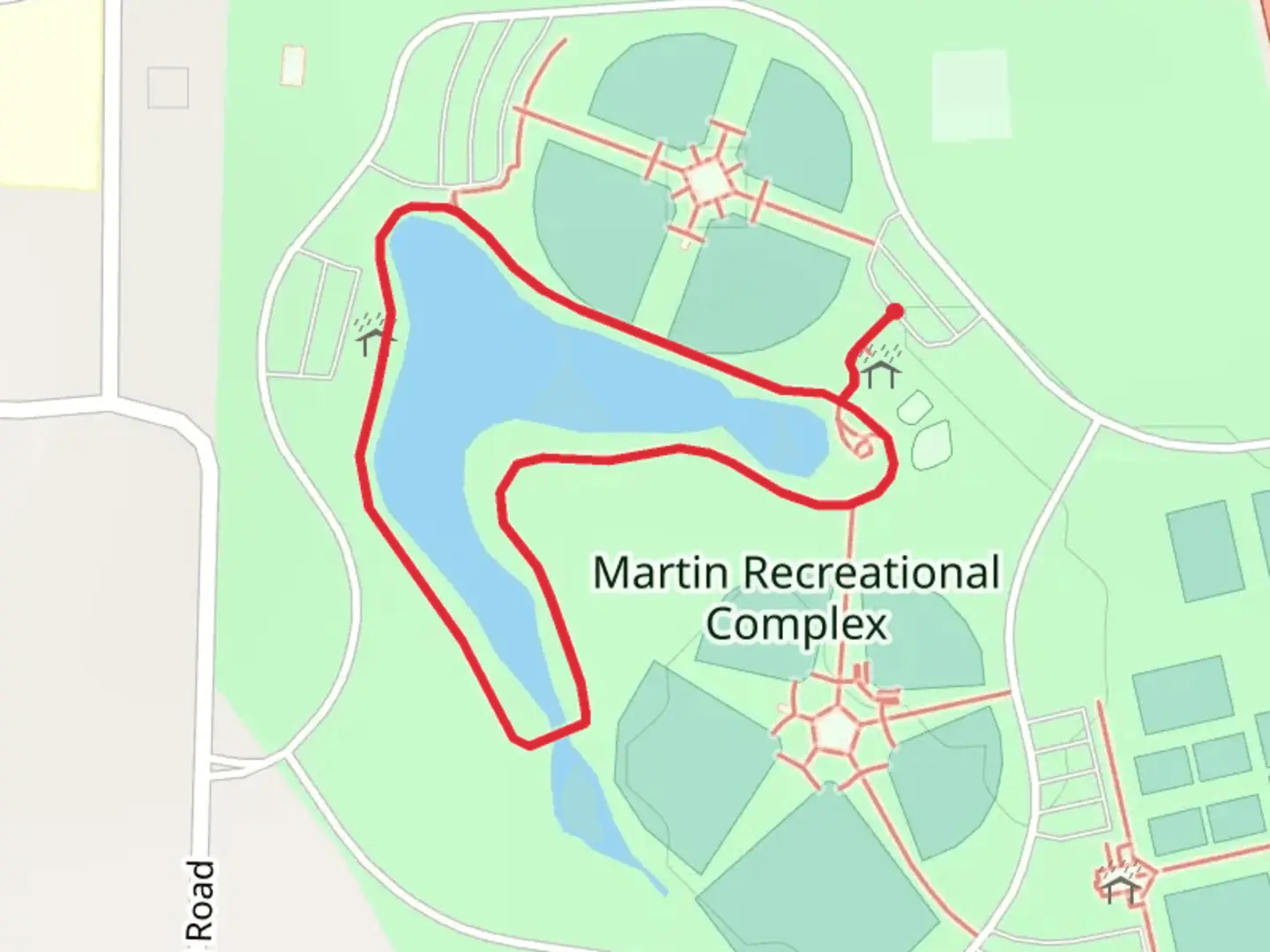 An image depicting the trail Martin Recreational Complex Loop and its surrounding area.