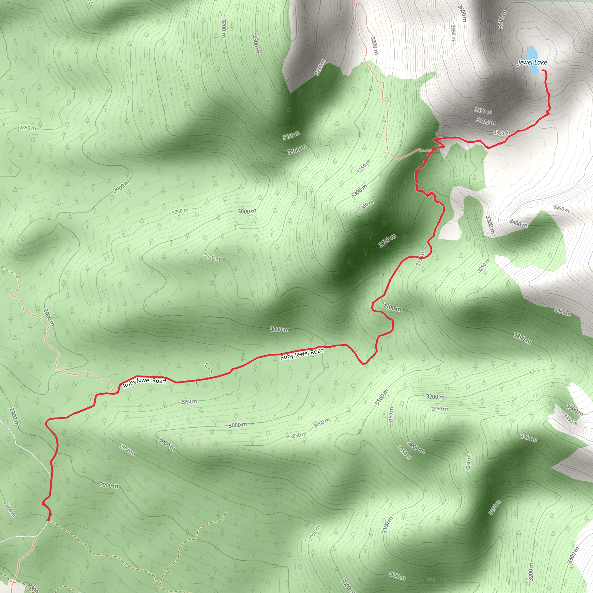 Jewel Lake via Ruby Jewel Road mobile static map