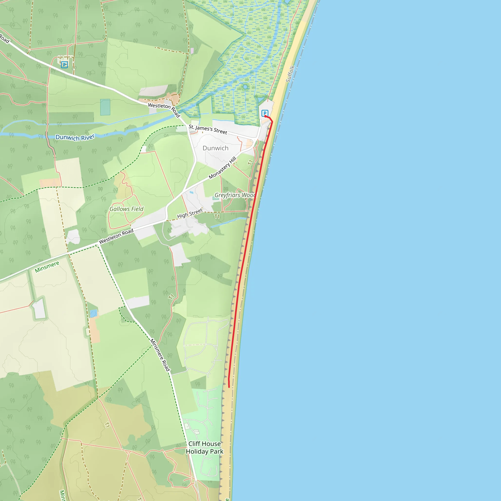 Dunwich Cliffs mobile static map