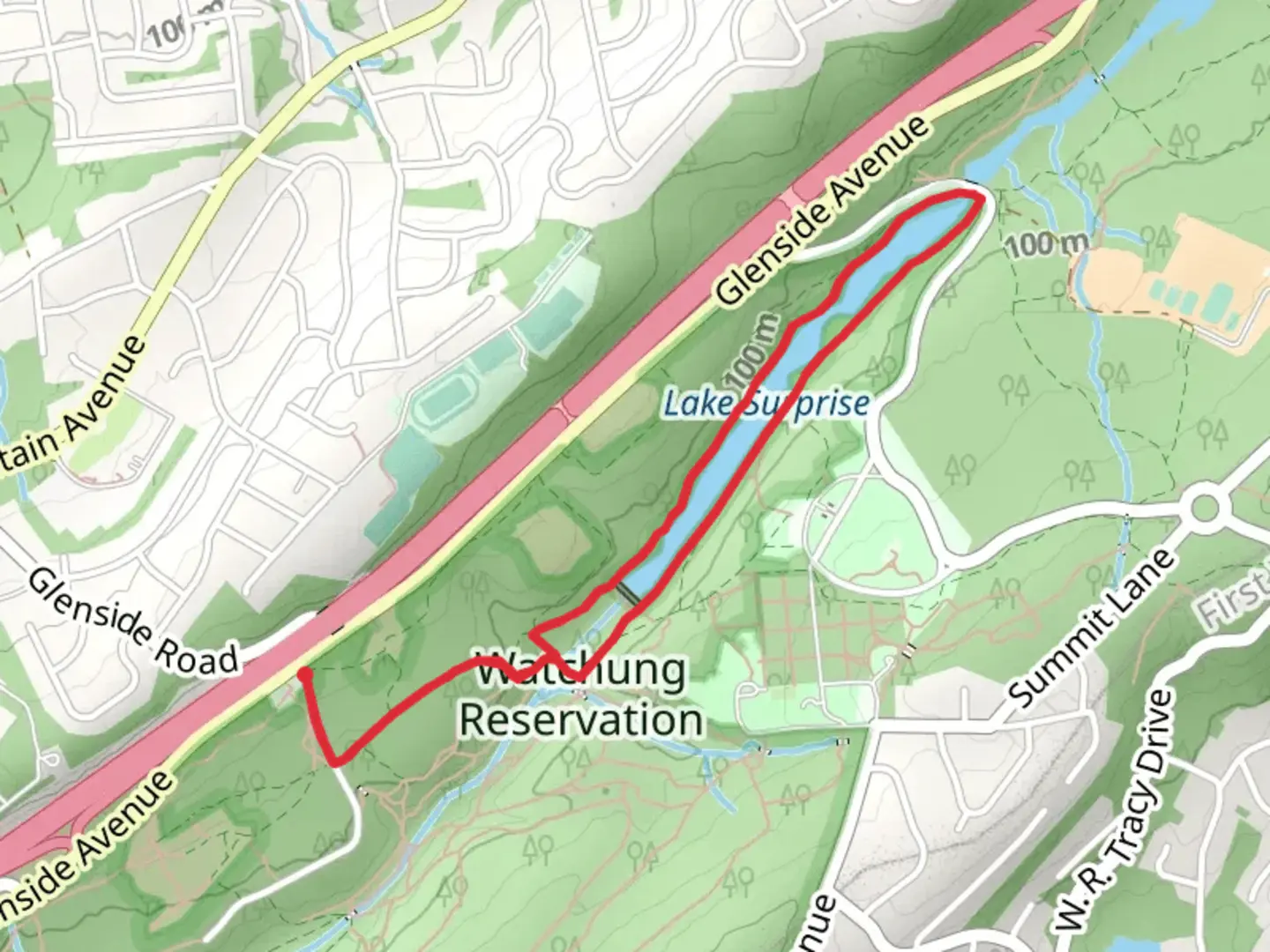 An image depicting the trail Lake Surprise Loop and its surrounding area.