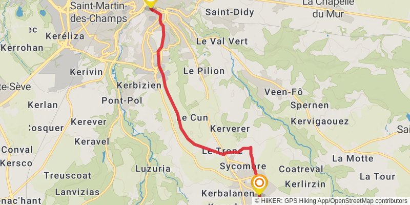 GR 380 - Tour des Monts d'Arrée stage 12 Map