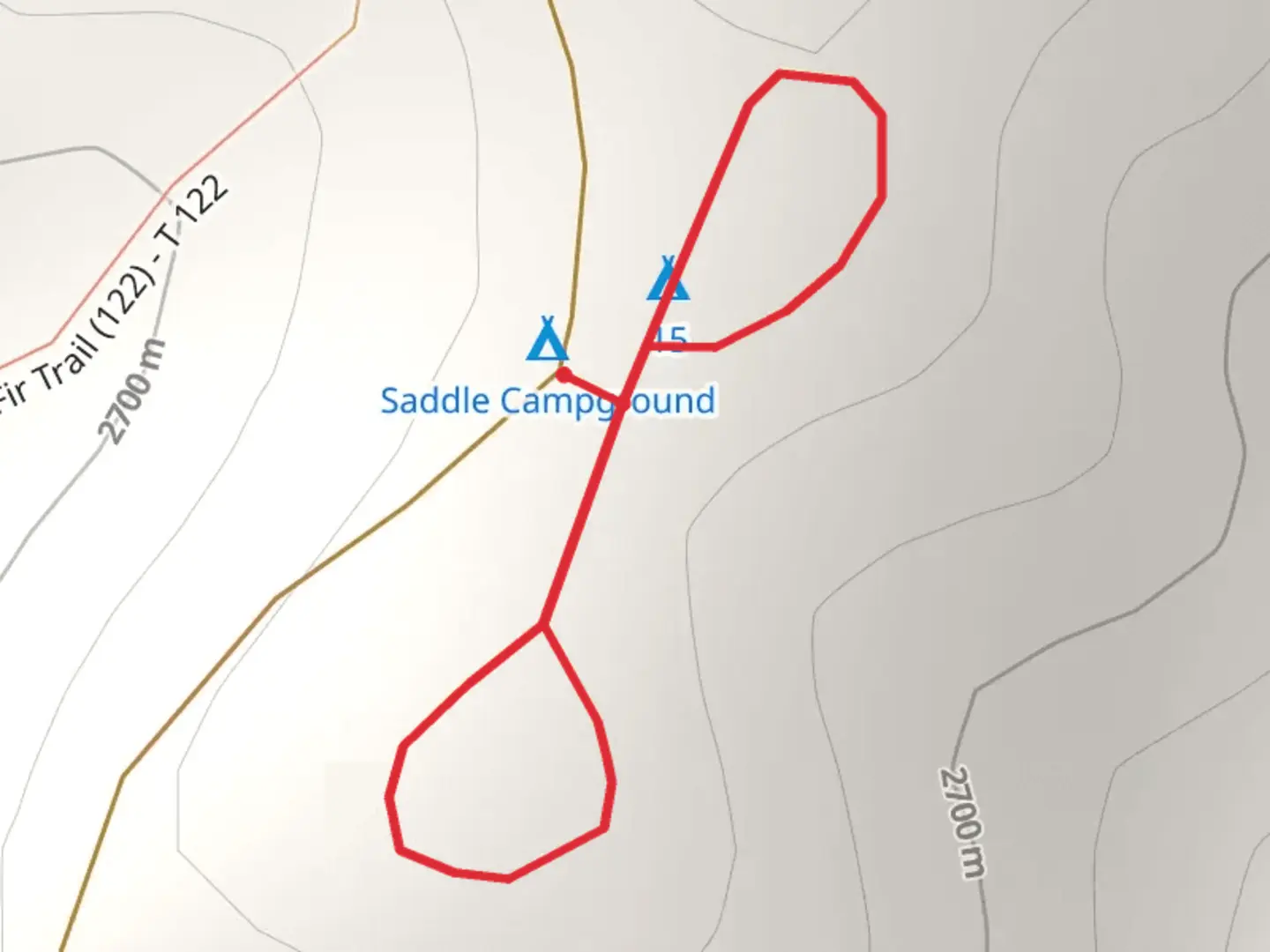 An image depicting the trail Saddle Campground Walk and its surrounding area.
