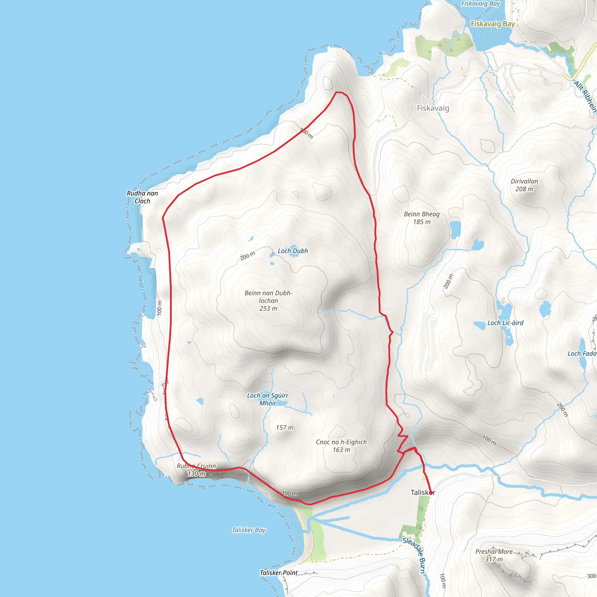 Talisker to Fiskavaig Loop mobile static map