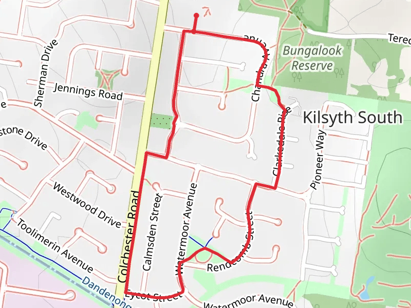 Bungalook Walking Route mobile static map