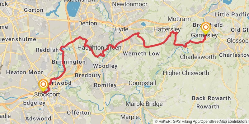 Liverpool to Hull Walk stage 5 Map