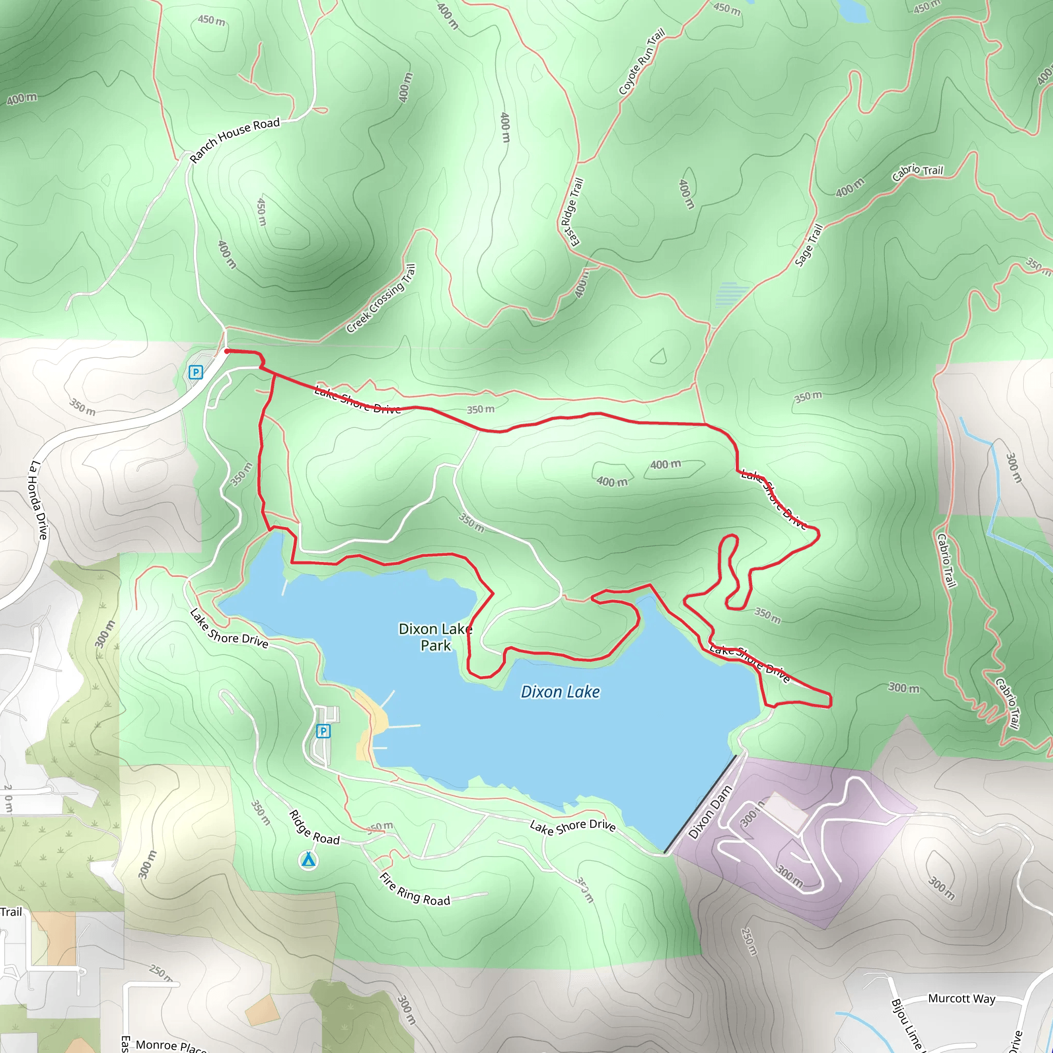 Dixon Lake North Loop mobile static map