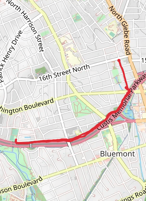Arlington County Running mobile static map