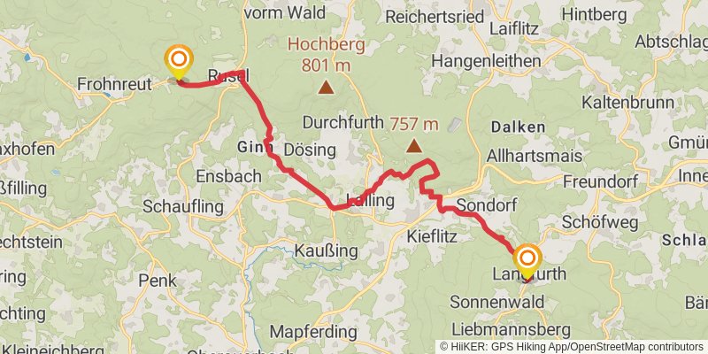 Goldsteig stage 29 Map