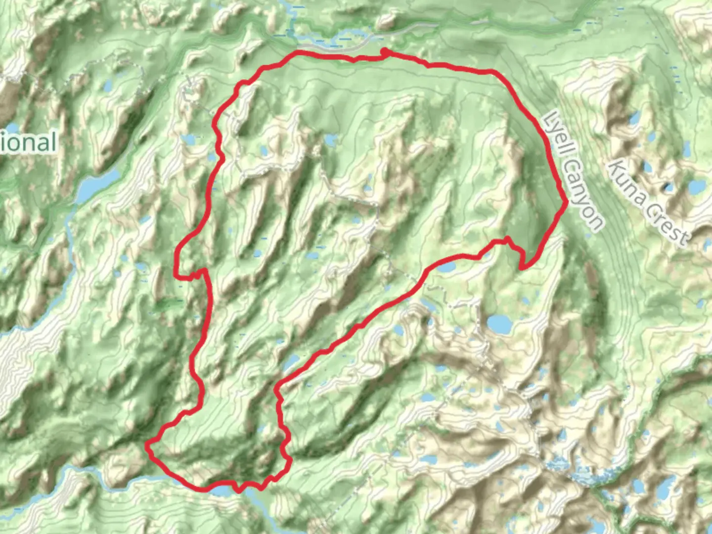 An image depicting the trail Evelyn Lake and Merced Lake via Catheral Fork and John Muir Trail and its surrounding area.