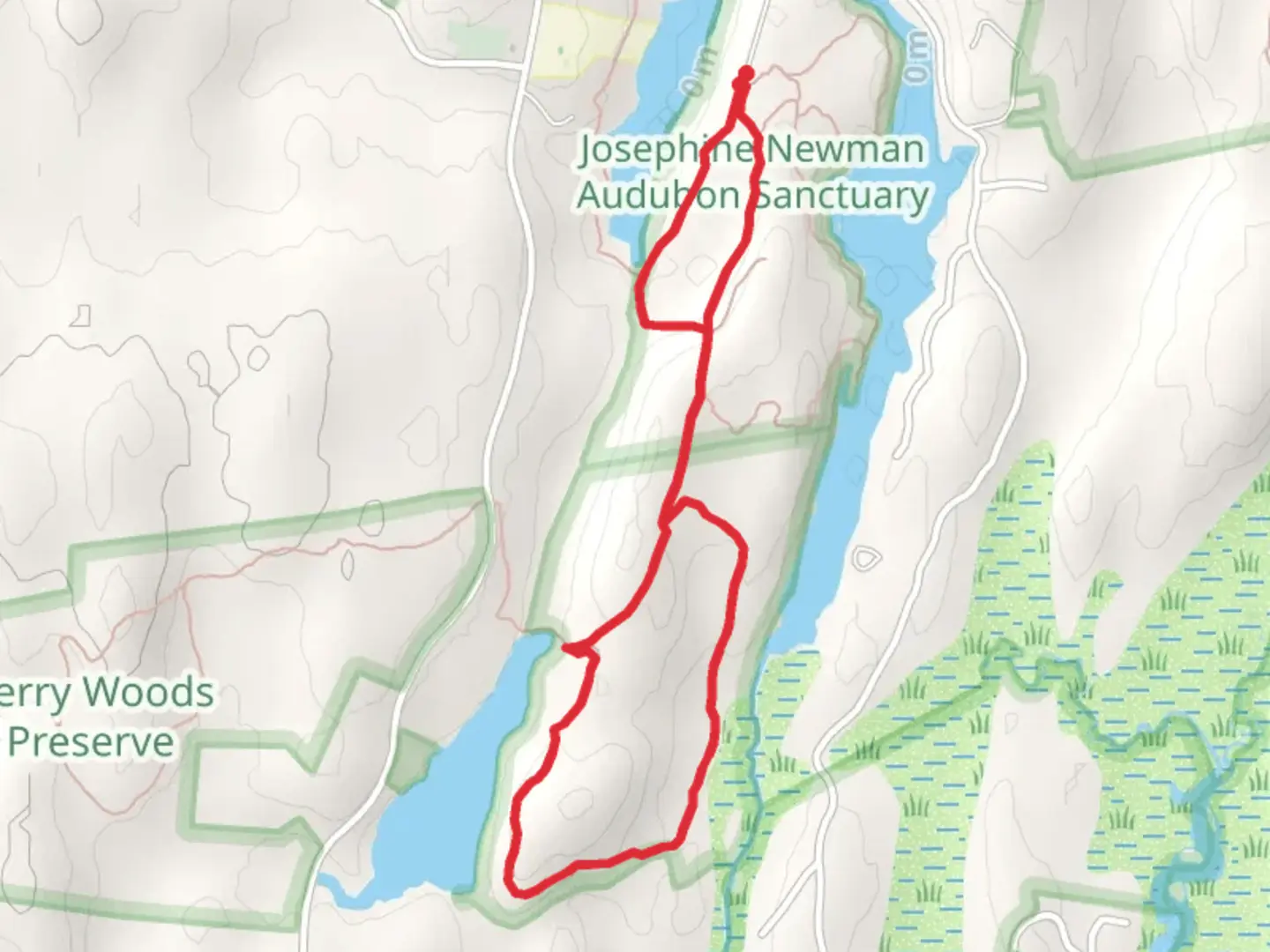 An image depicting the trail Josephine Newman Audubon Sanctuary - Georgetown and its surrounding area.