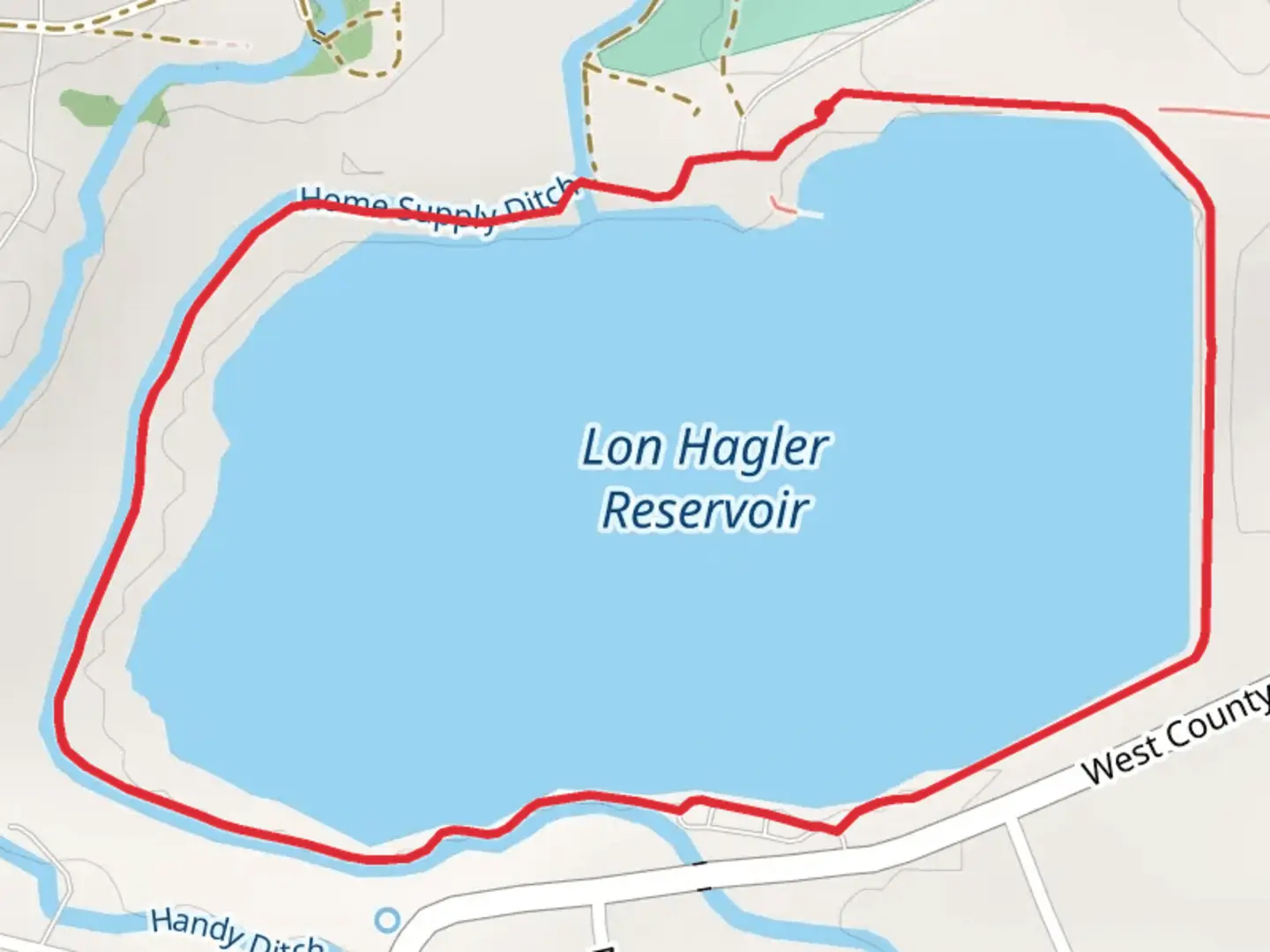 An image depicting the trail Lon Hagler Reservoir Loop and its surrounding area.