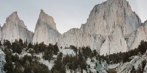 An image depicting the trail Crescent Meadows to Whitney Portal and its surrounding area.