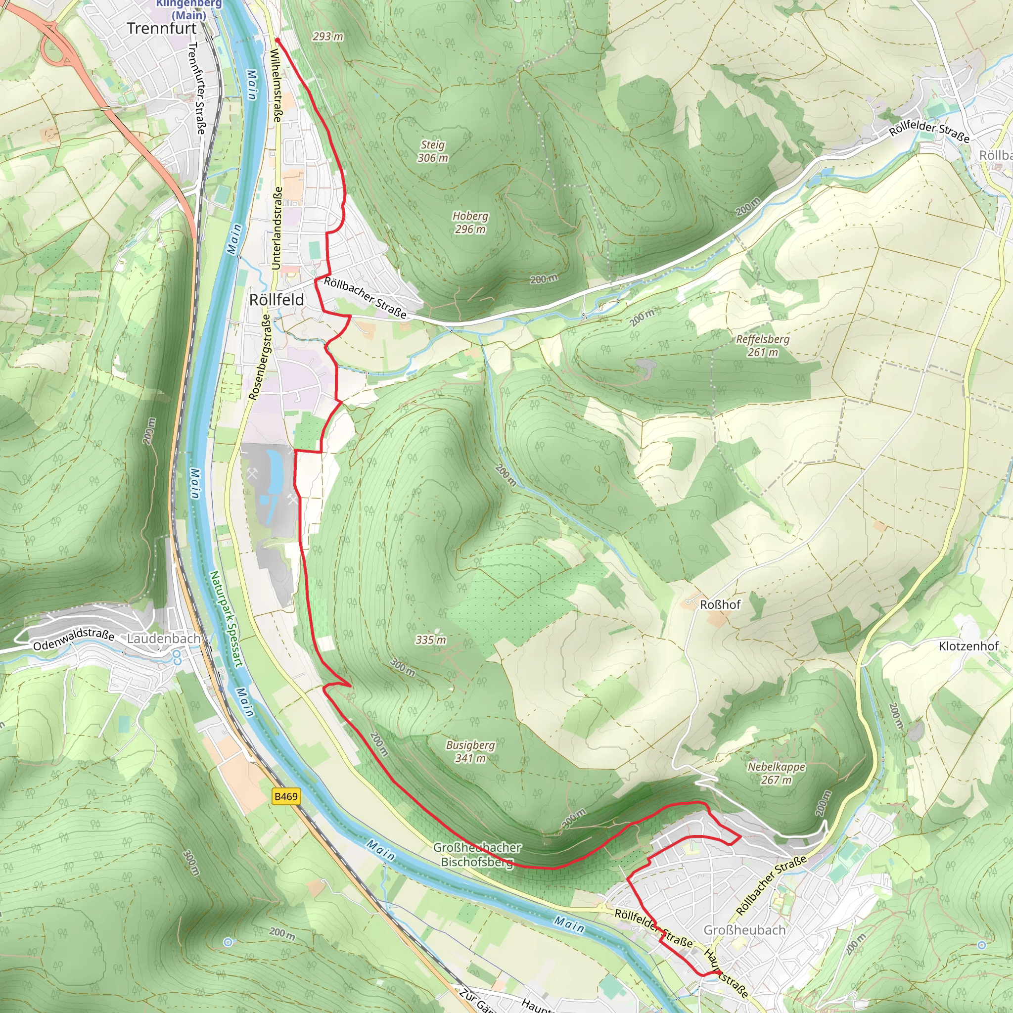 Klingenberg am Main to Großheubach via Fraenkischer Rotwein Wanderweg mobile static map