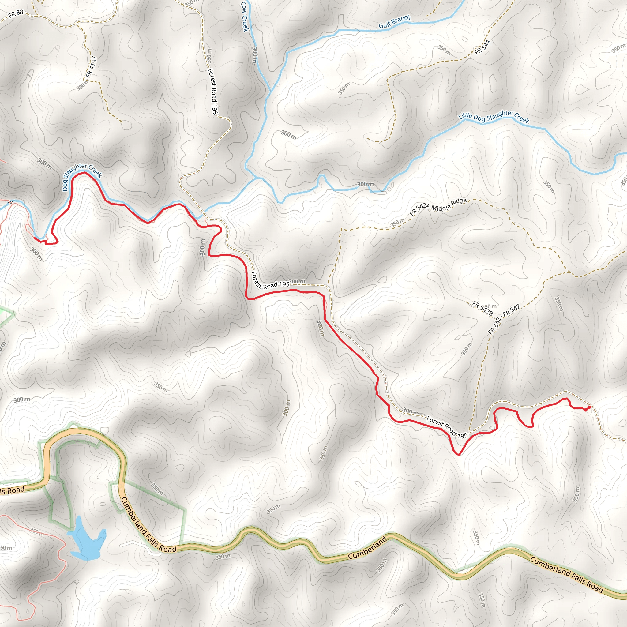 Dog Slaughter Falls Trail mobile static map