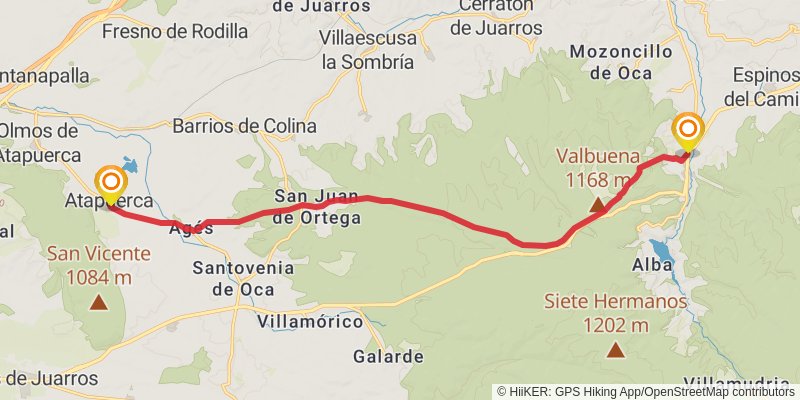 Camino de Santiago Francés stage 14 Map