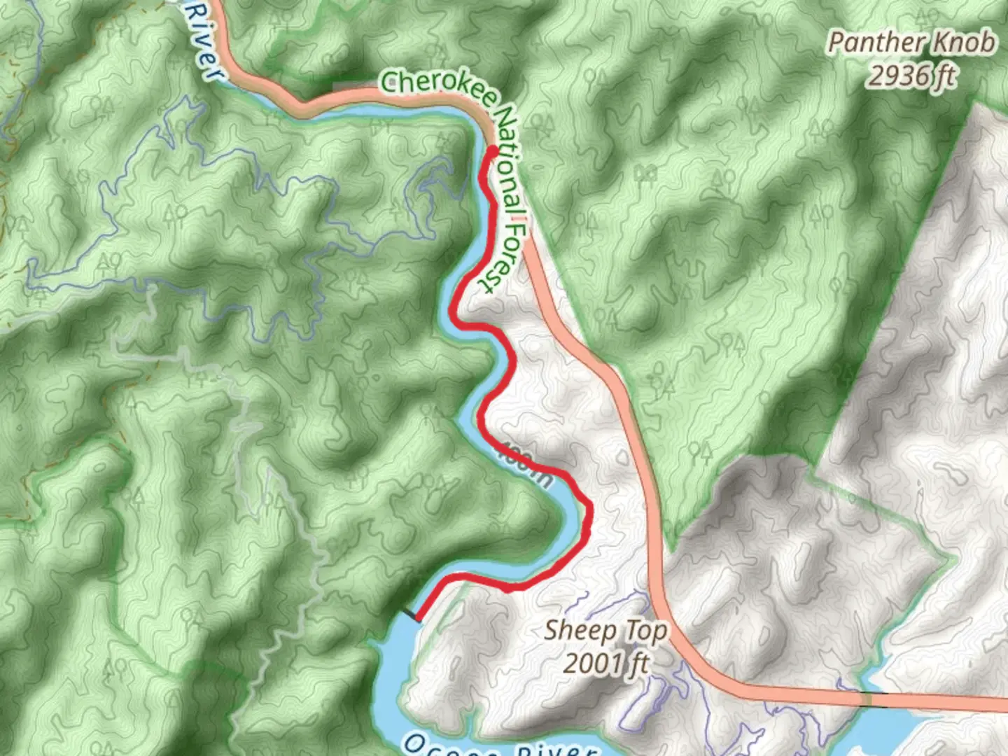 An image depicting the trail Ocoee River Trail and its surrounding area.