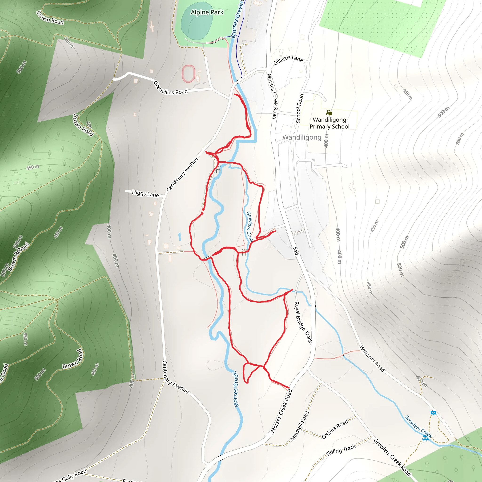 The Diggings Walk mobile static map
