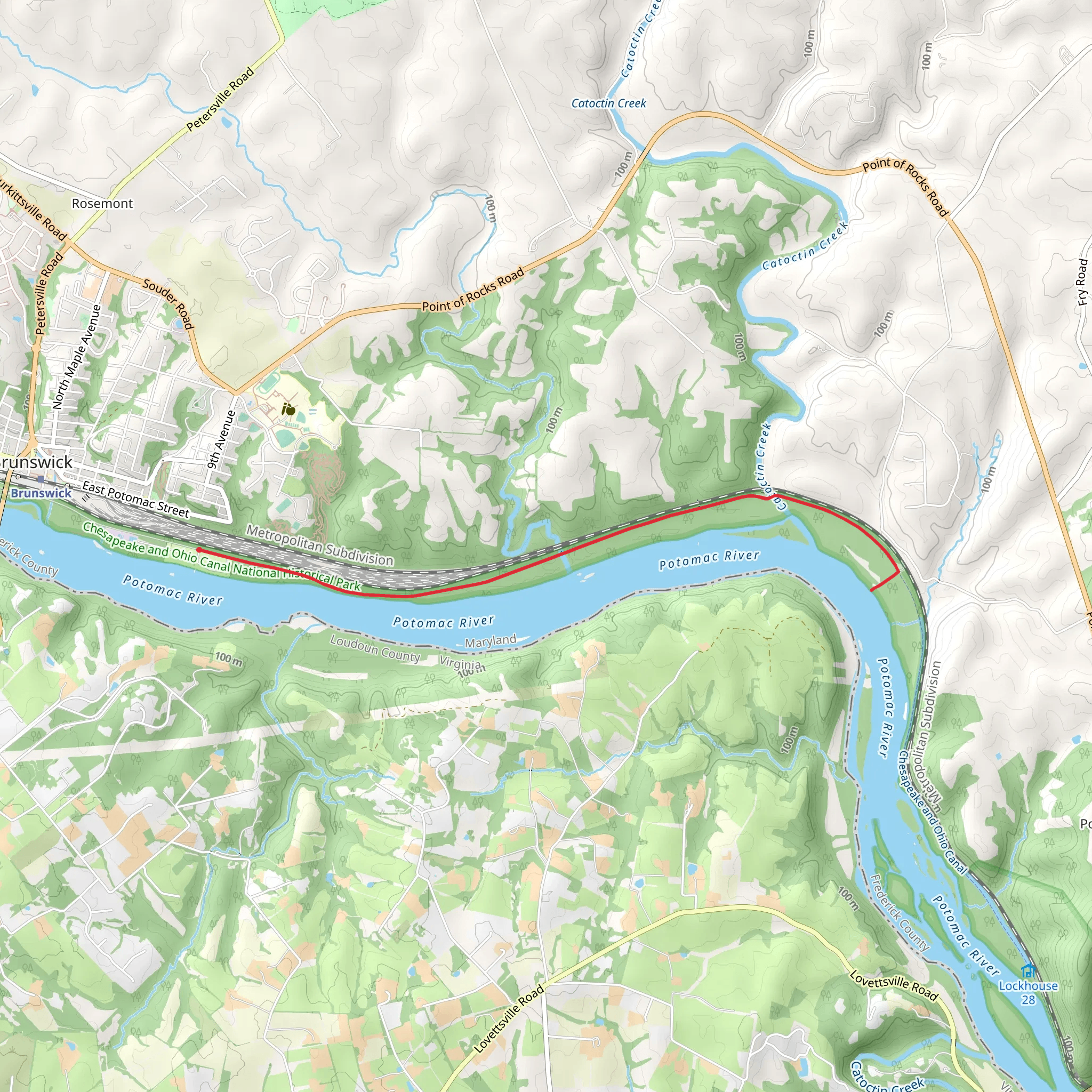 Chesapeake and Ohio Canal Trail - Brunswick Family Campground mobile static map