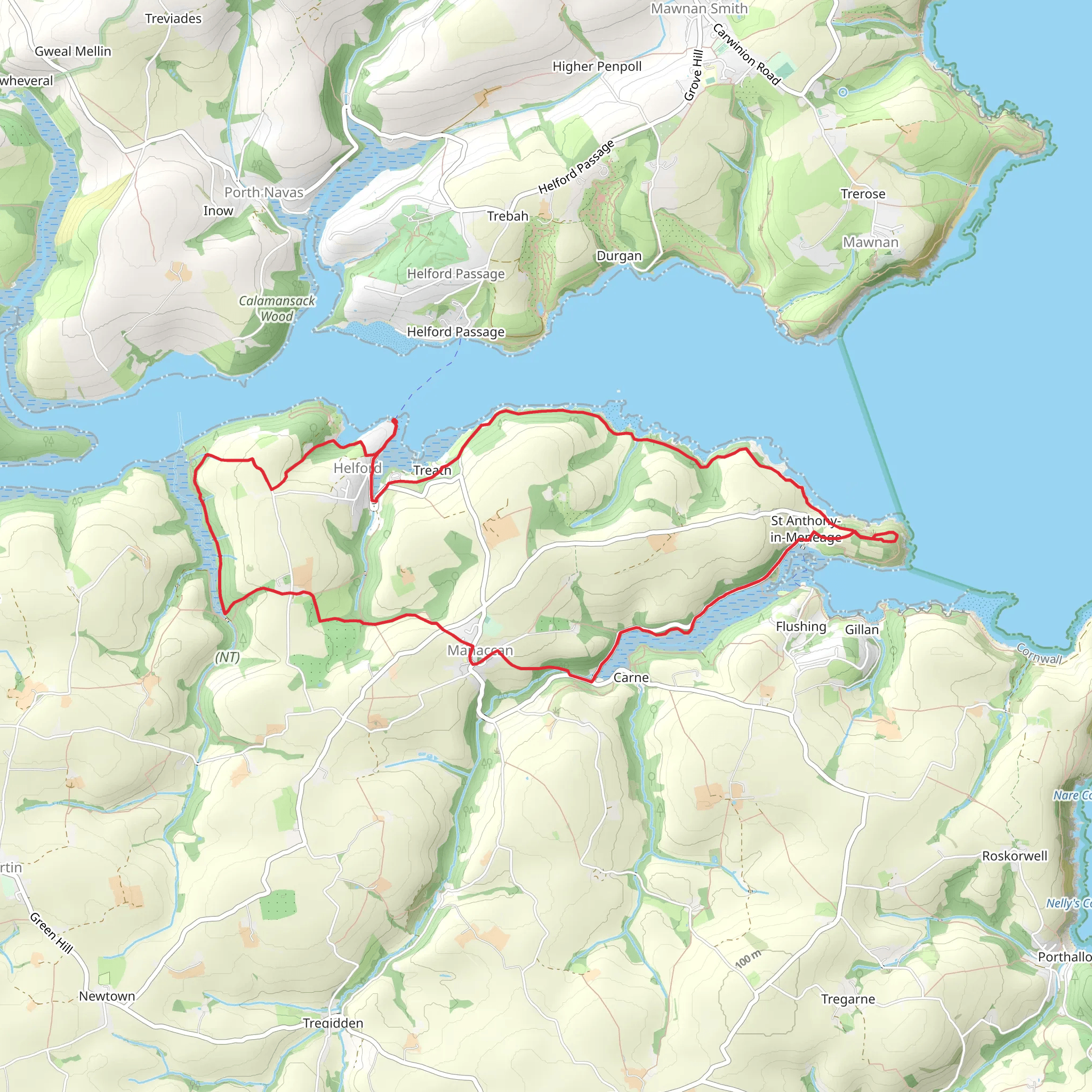 Helford Passage and Frenchman's Creek mobile static map