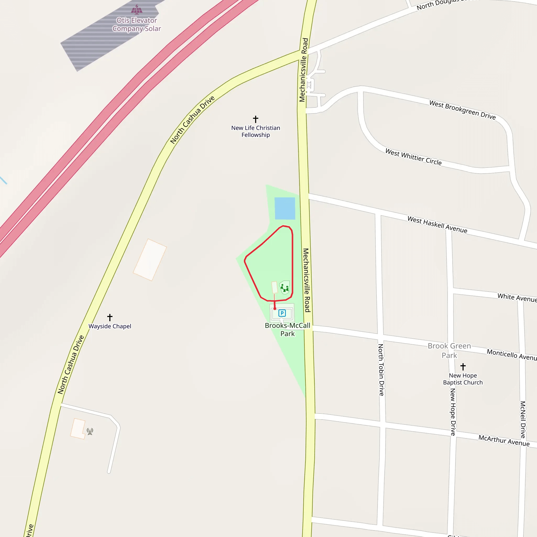 Brooks-McCall Park Loop mobile static map