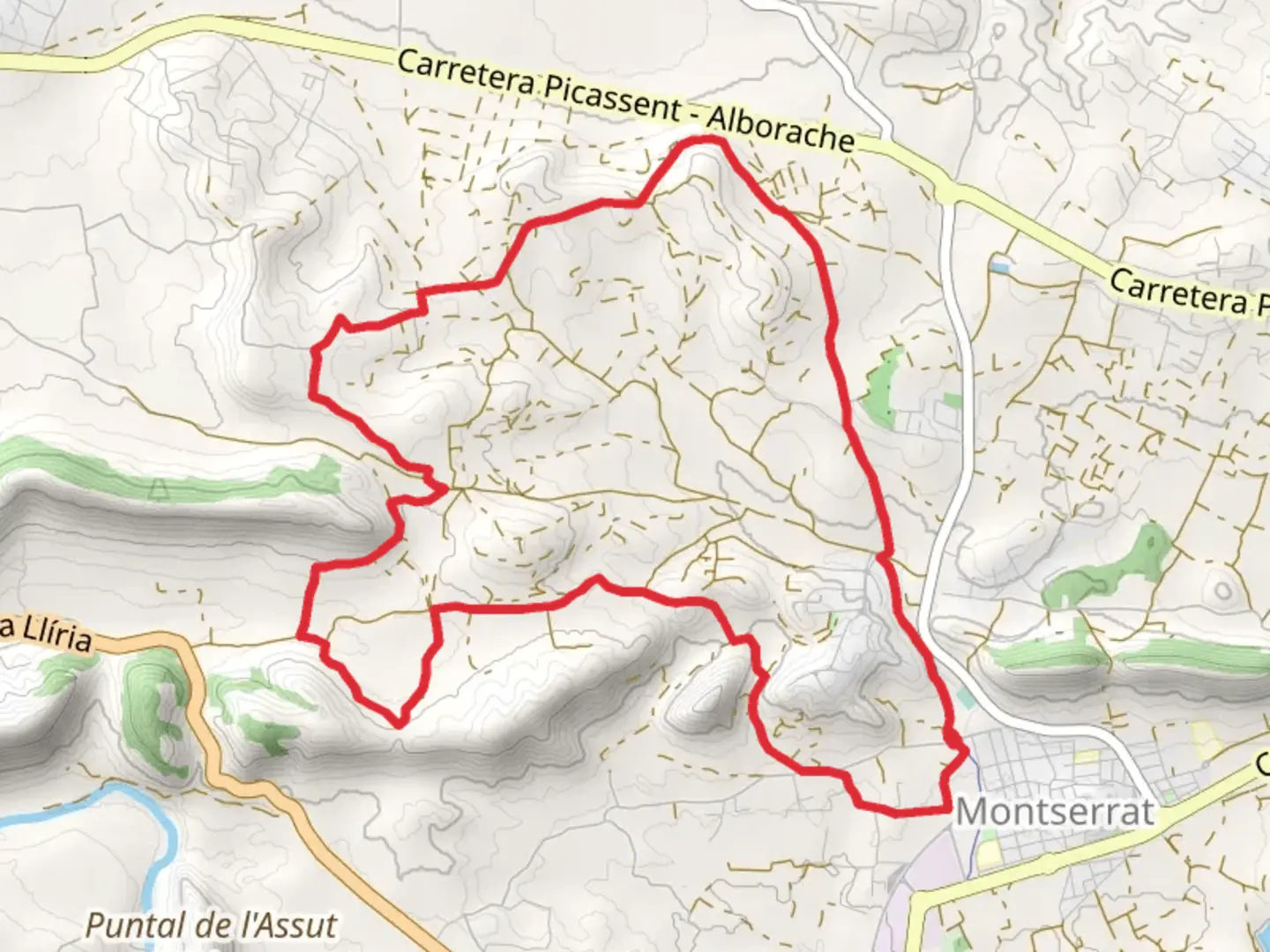 An image depicting the trail Sender to the Font de la Carencia PR CV 272 and its surrounding area.