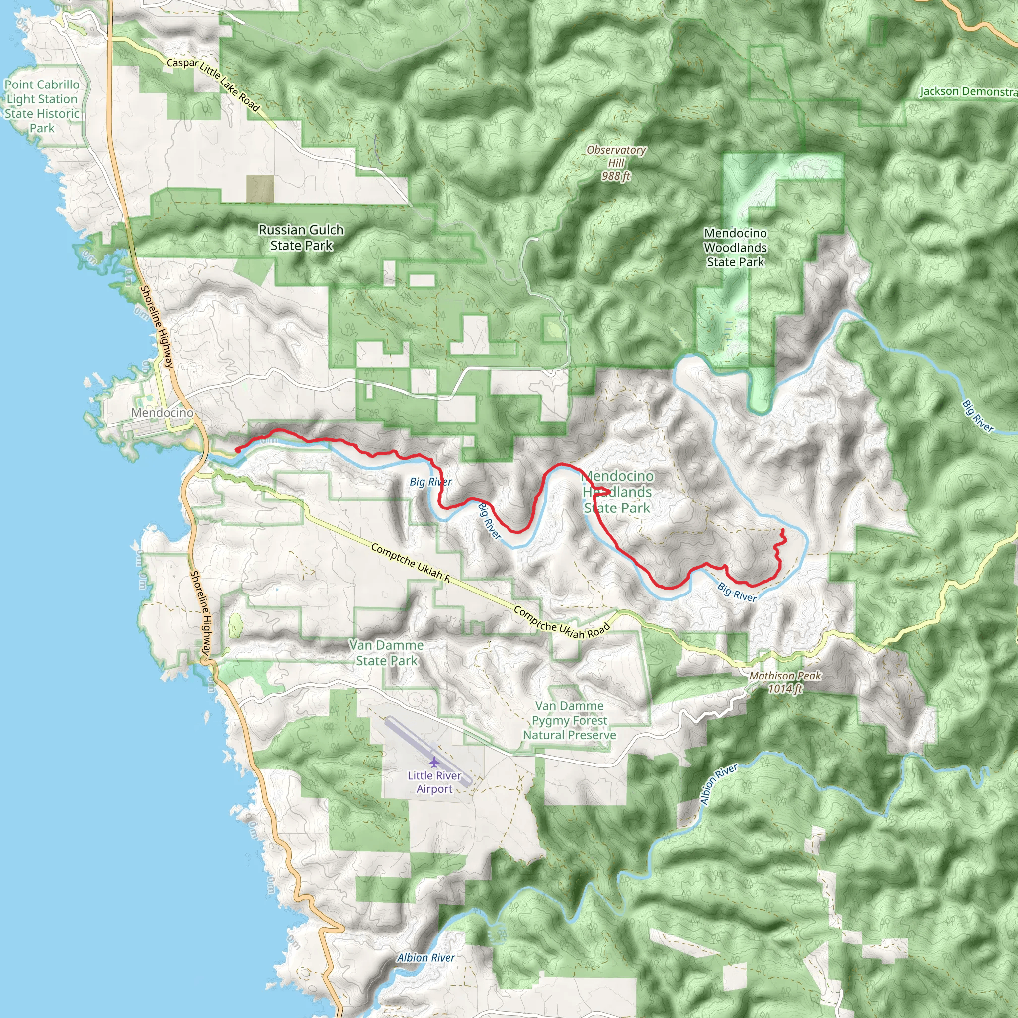 Big River Road mobile static map