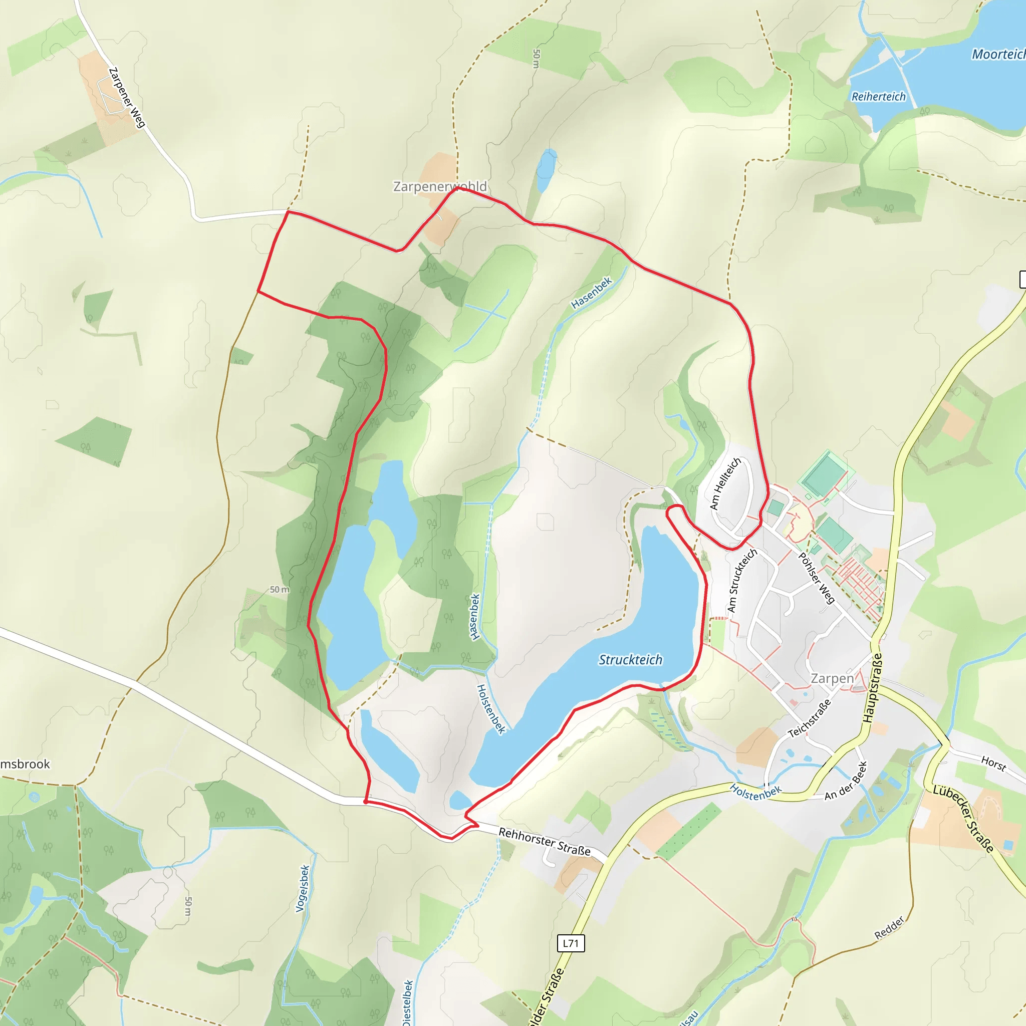Struckteich and Zarpen Loop mobile static map