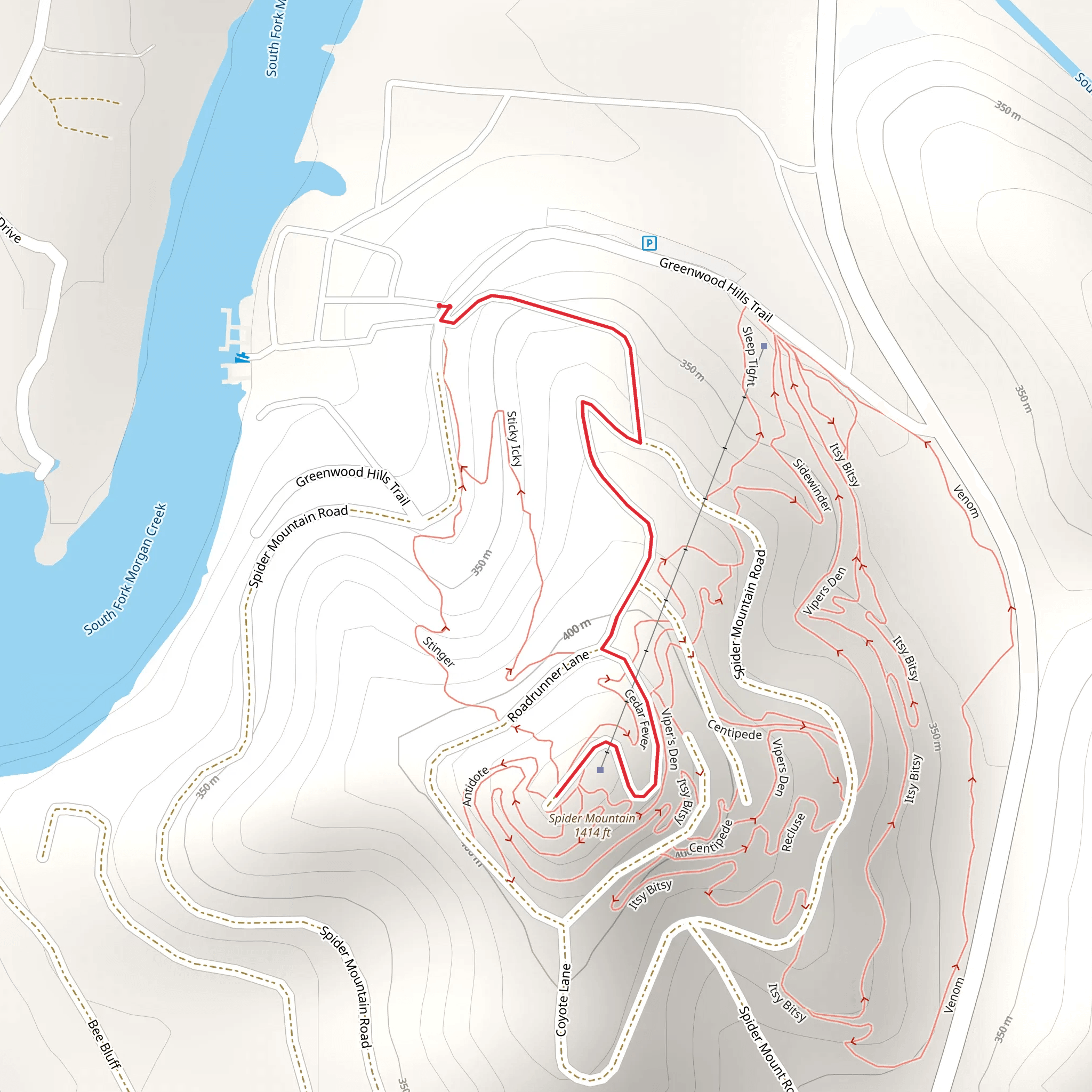Spider Mountain from Greenwood Hills Trail mobile static map
