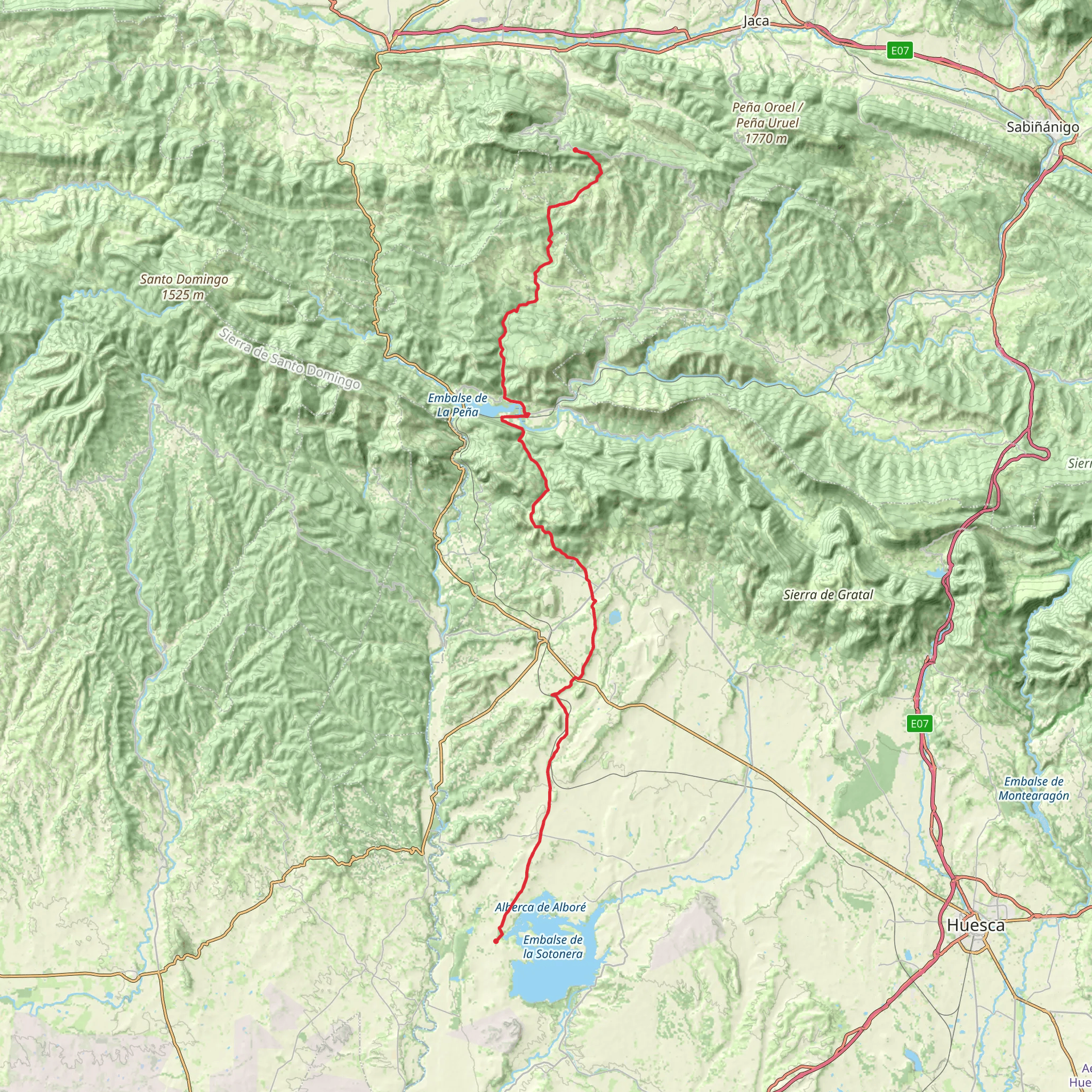 GR 95 - Calzada Romana de Zaragoza a Francia por el Puerto del Palo mobile static map