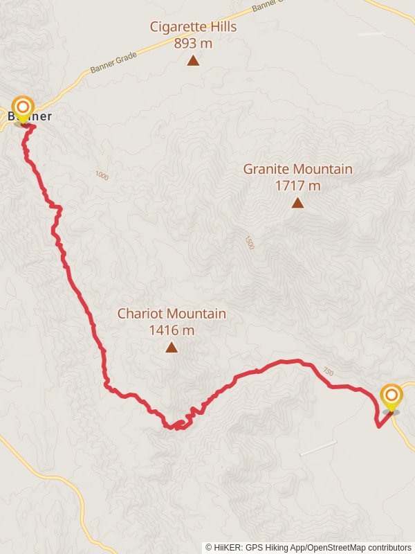 Chariot Canyon Road and Mason Valley Trail