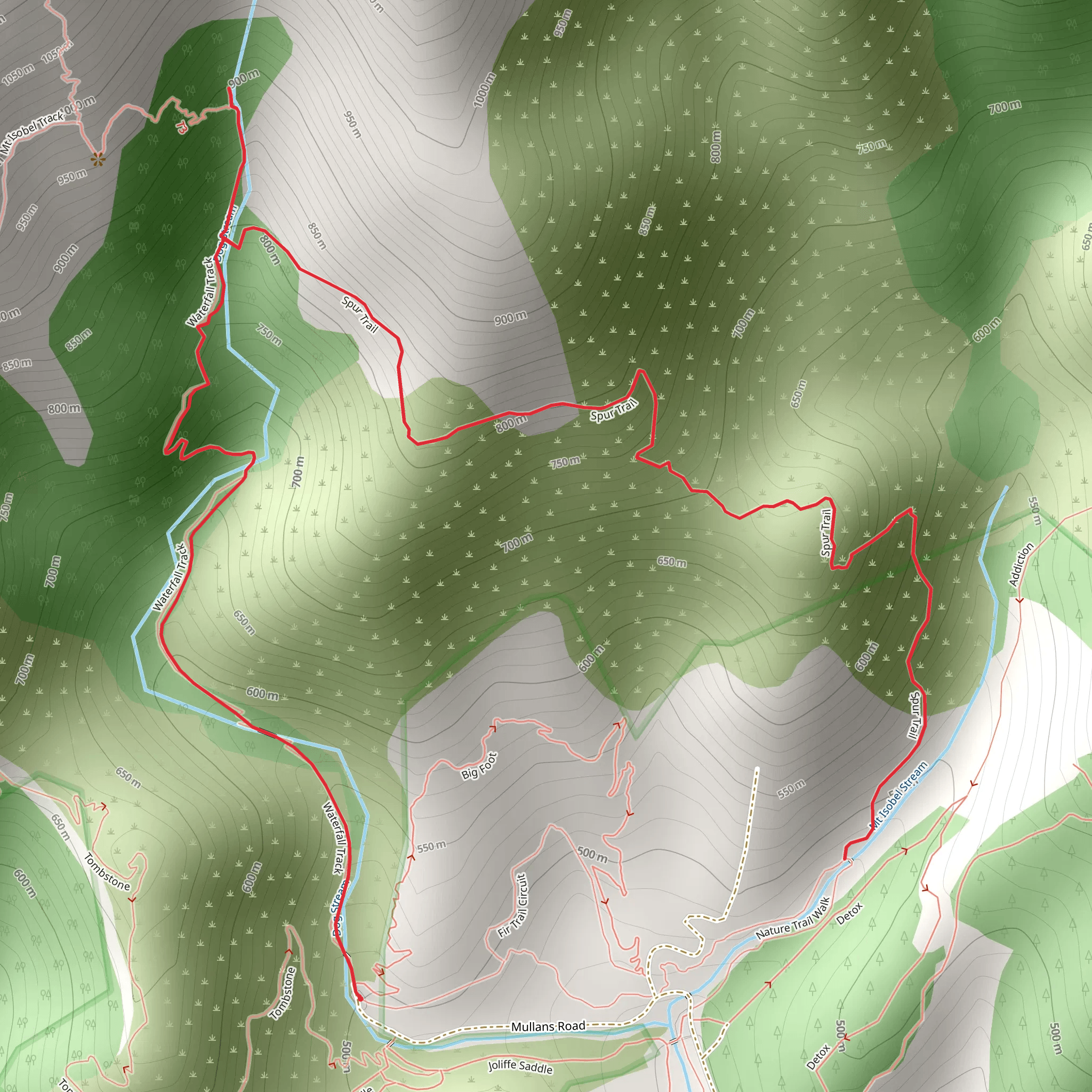 Waterfall - Dog Stream Track mobile static map