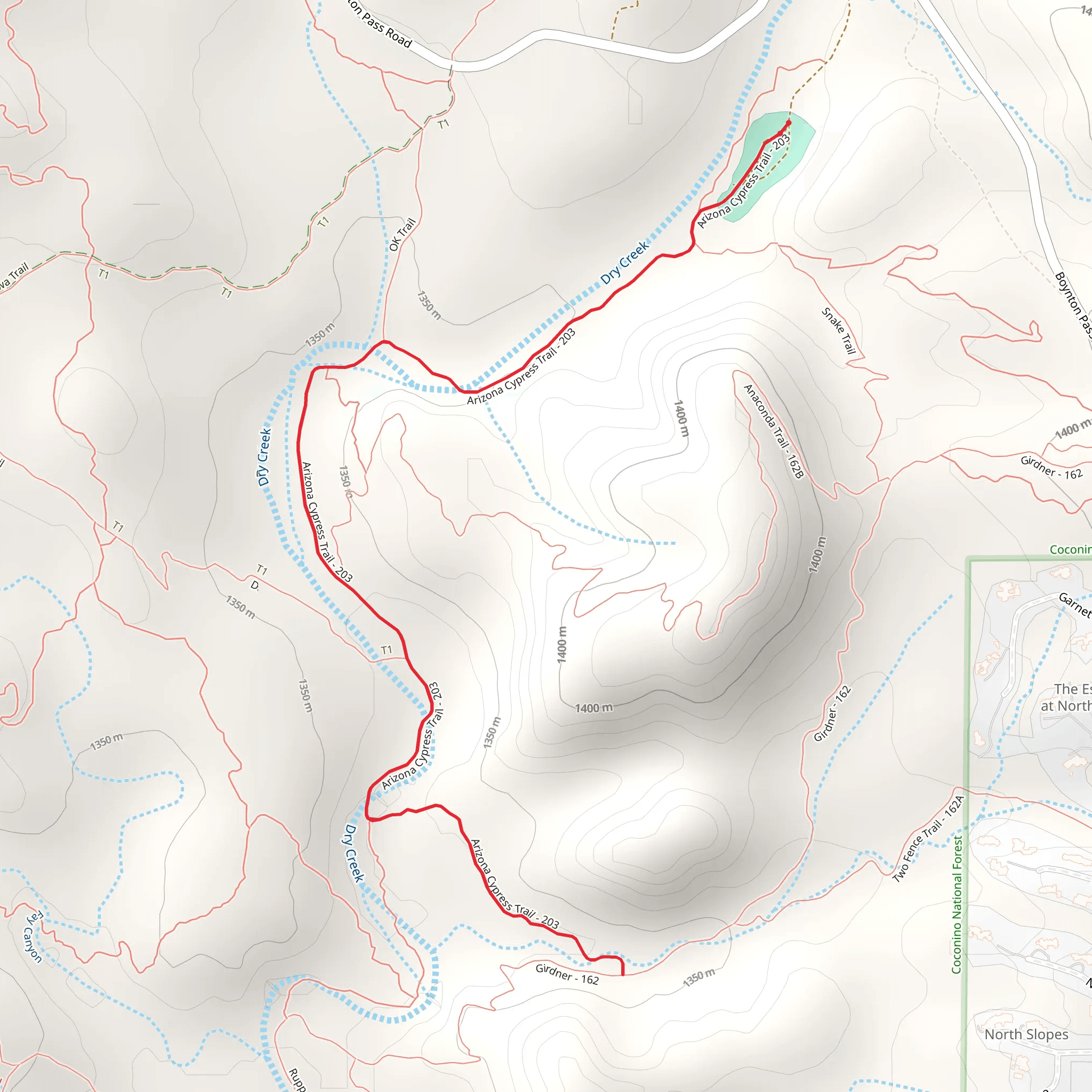 Arizona Cypress Trail mobile static map