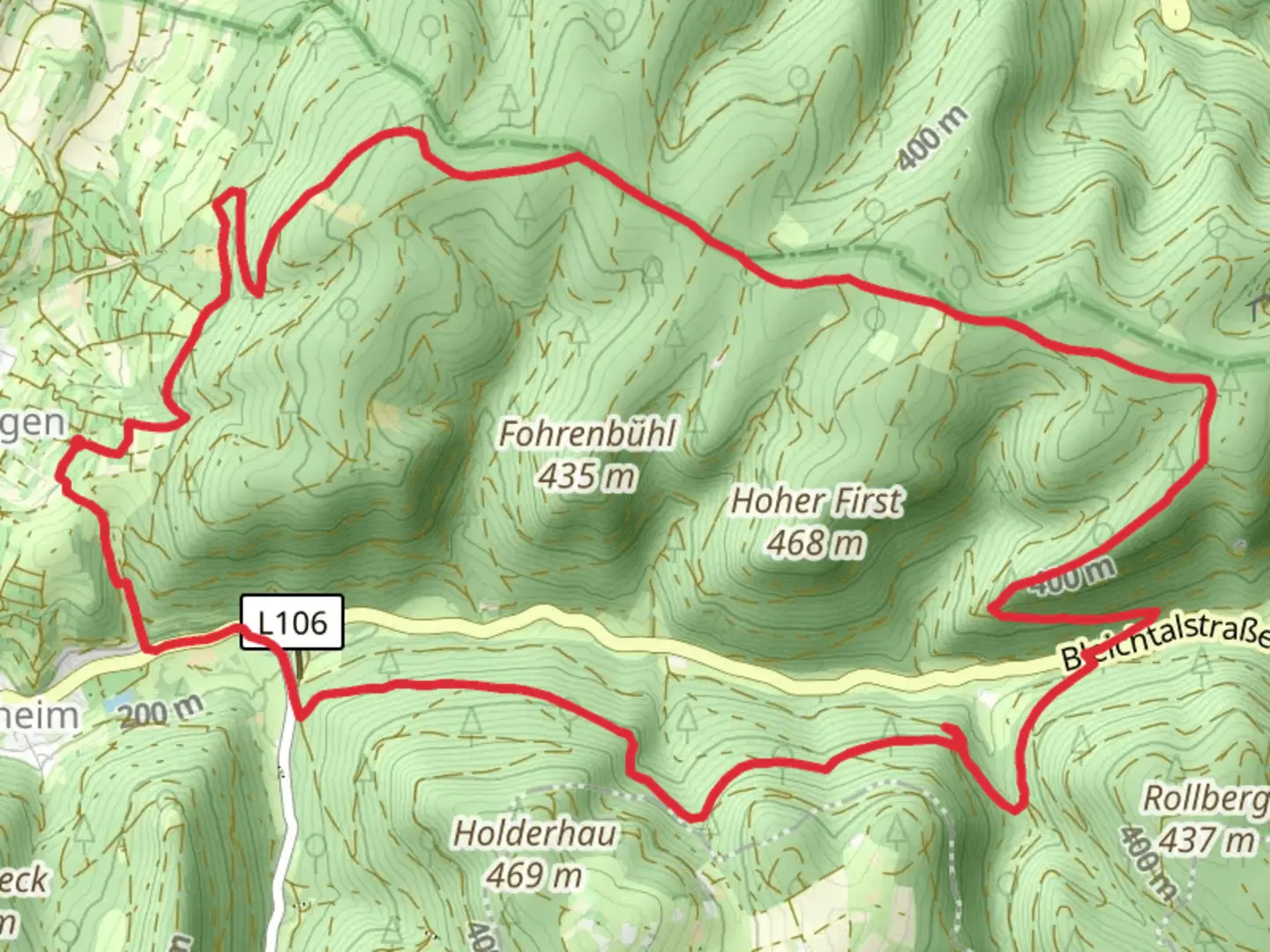 An image depicting the trail Broggingen Loop and its surrounding area.