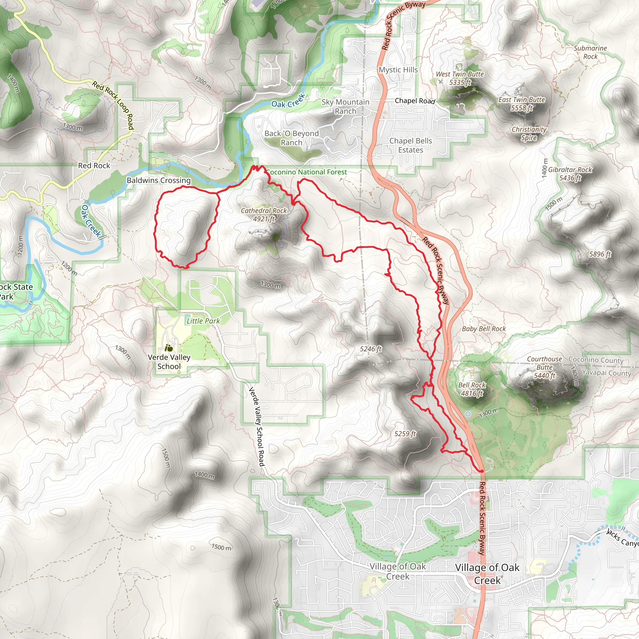 Slim Shady, Hermit and Baldwin Loop Trail mobile static map