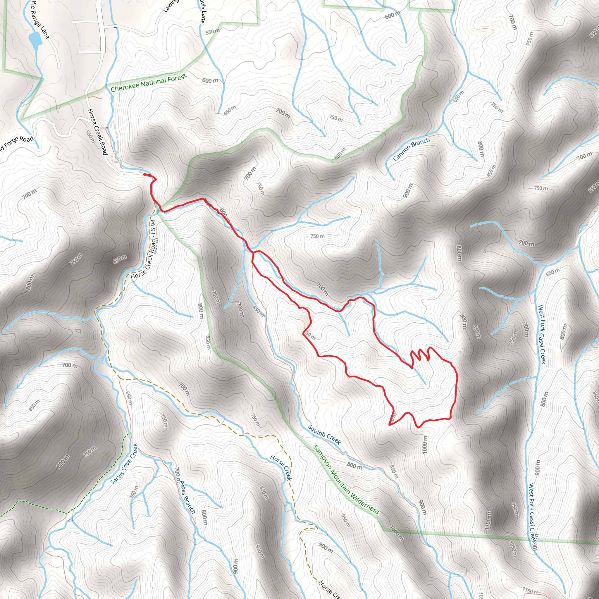 Turkey Pen Cove Trail Loop mobile static map