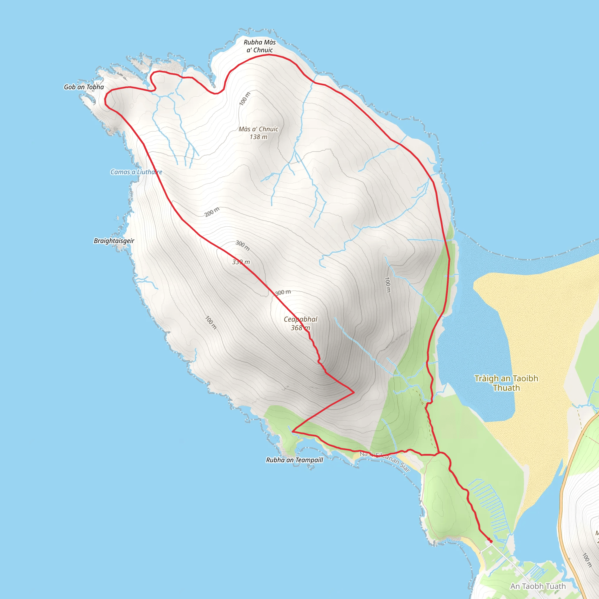 Chaipaval and Toe Head Loop mobile static map
