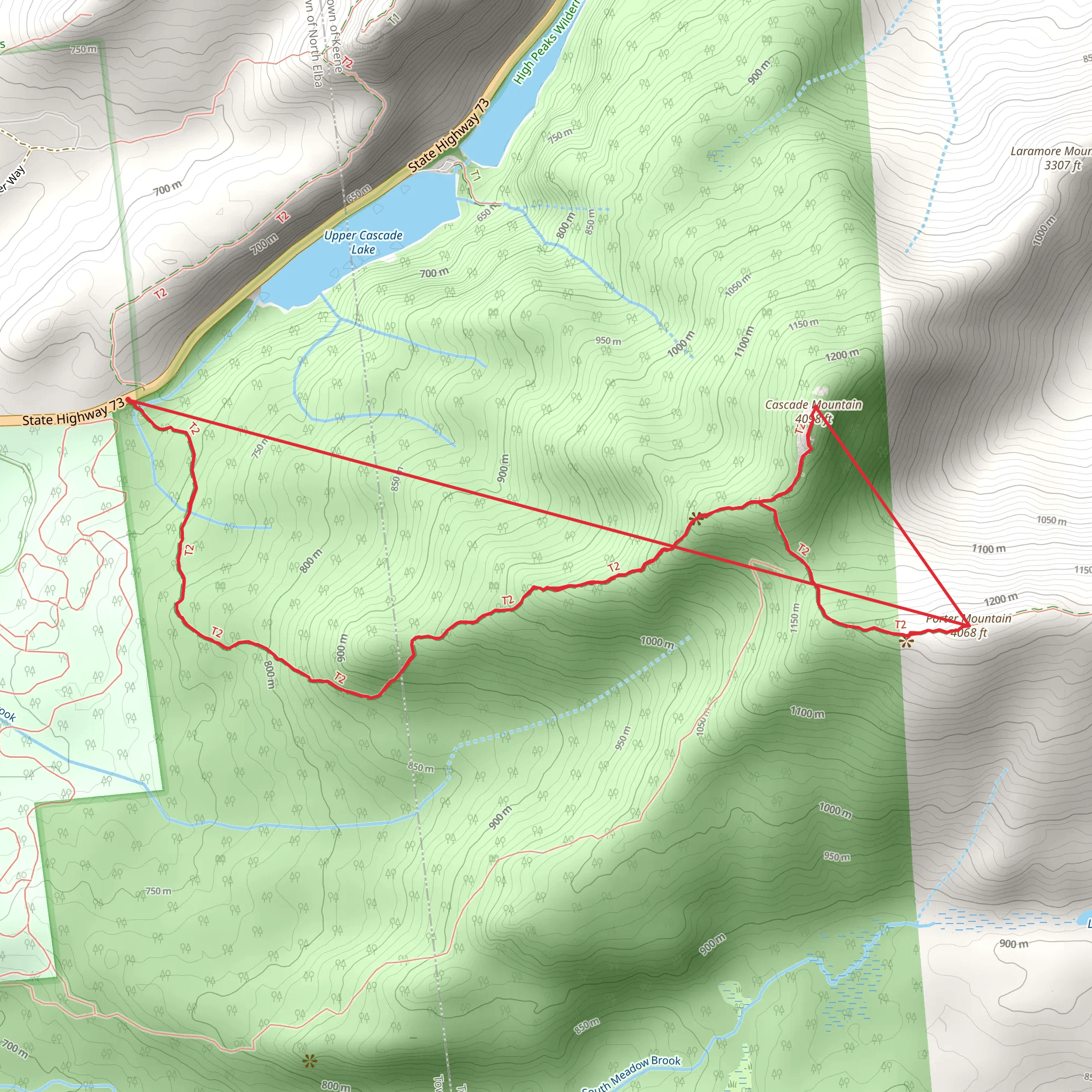 Cascade Mountain and Porter Mountain Trail mobile static map