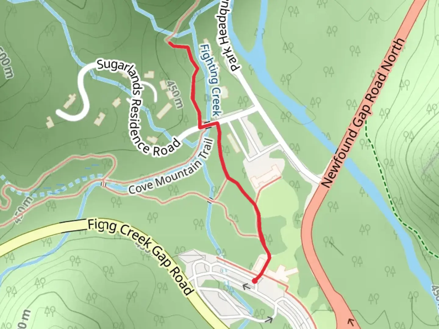 An image depicting the trail Cove Mountain Trail Out and Back and its surrounding area.