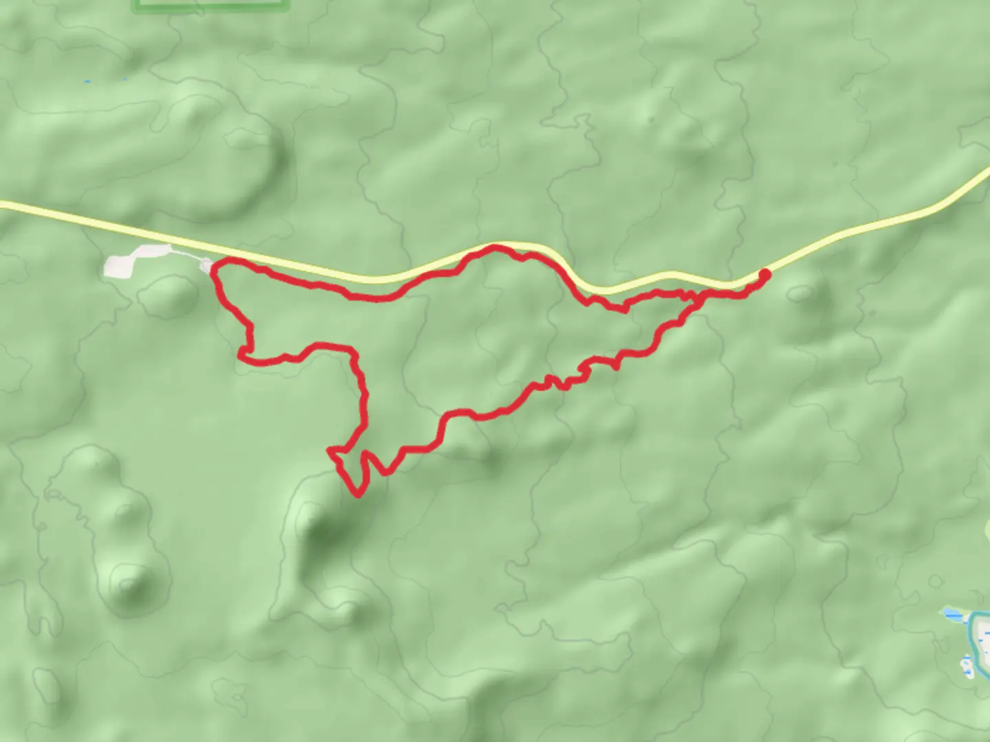 An image depicting the trail Tiddly Winks - Funner Loop and its surrounding area.
