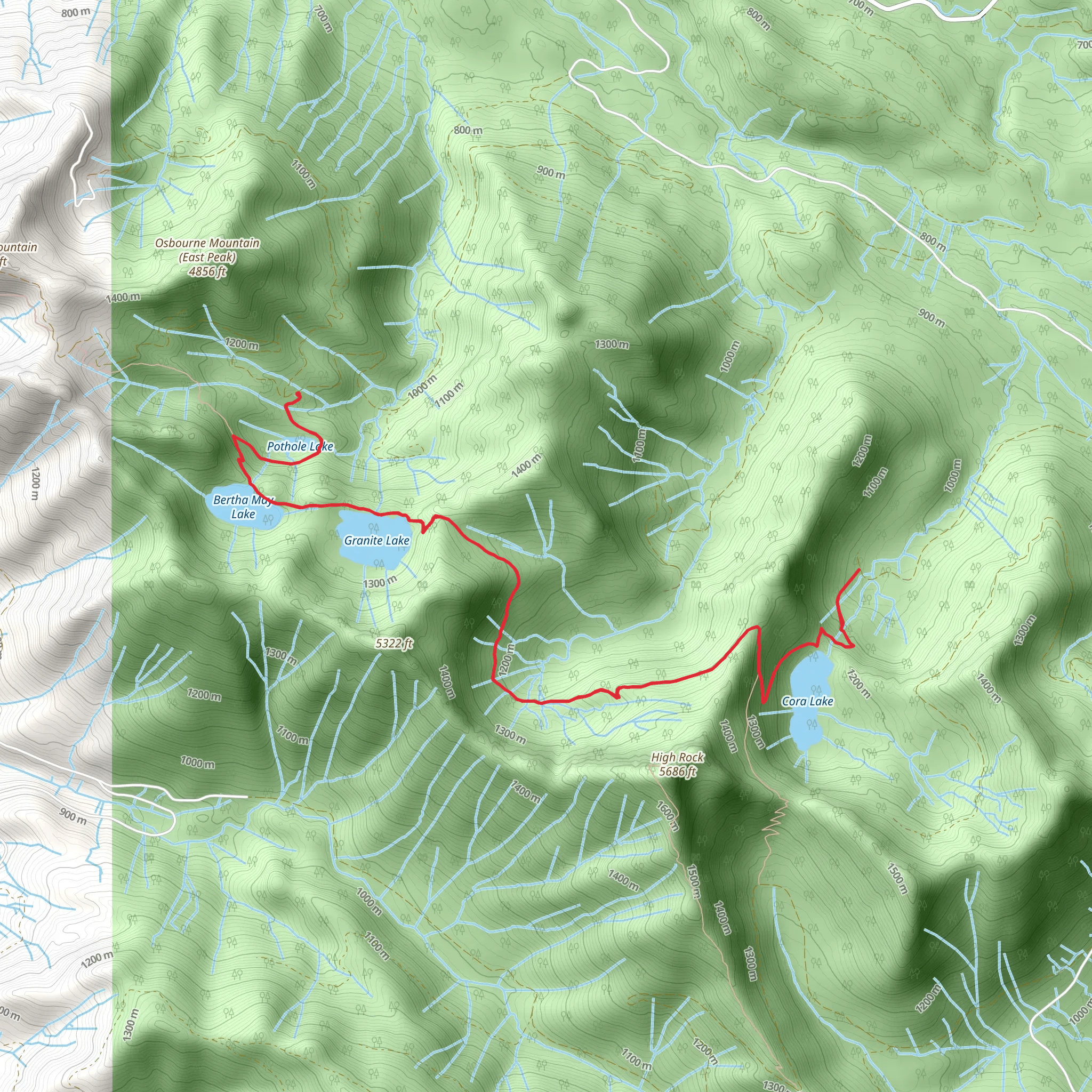 Teeley Creek Trail and Big Creek Trail mobile static map