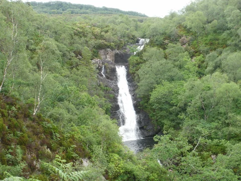 An image depicting the trail Inchree Waterfalls Loop Trail and its surrounding area.