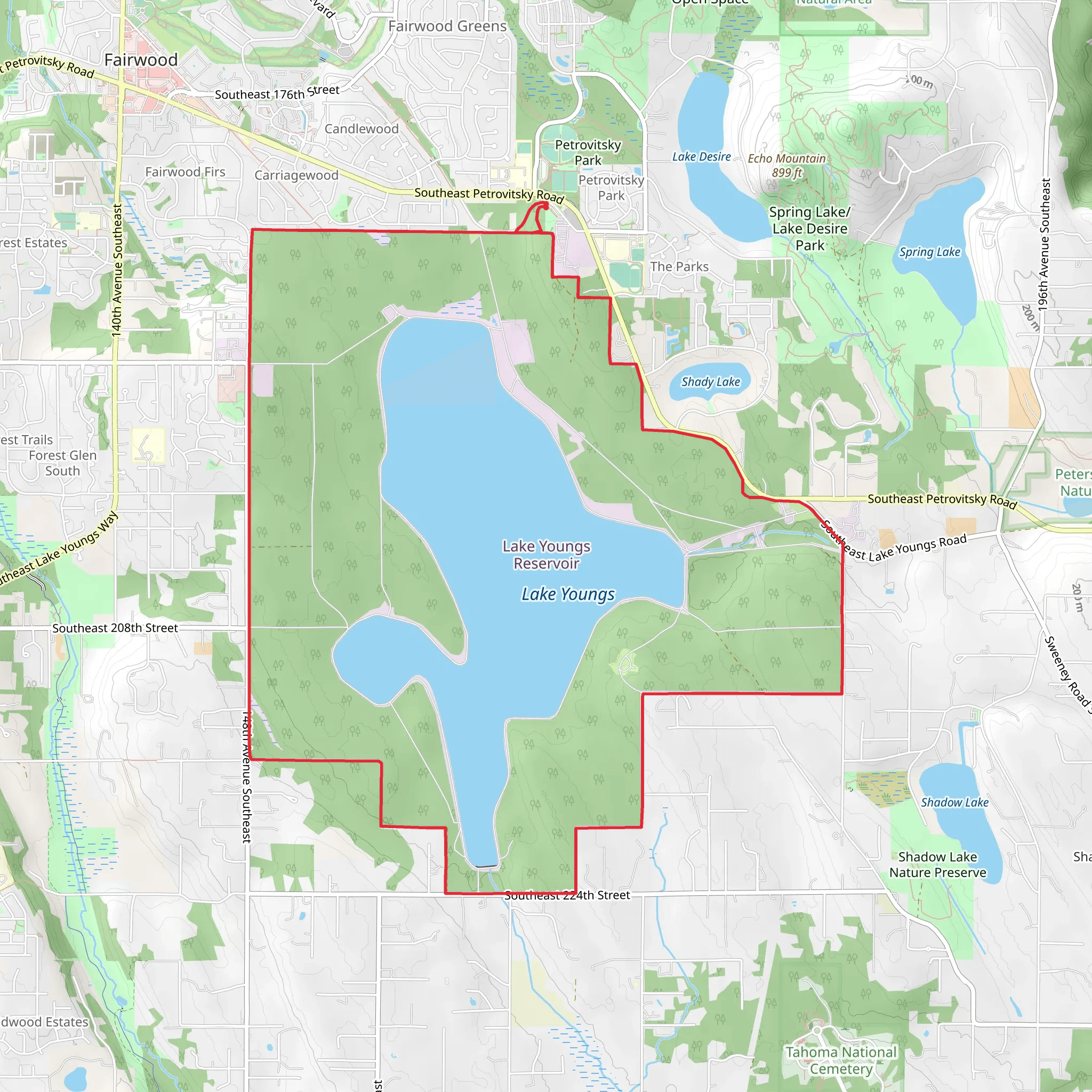 Lake Youngs Trail mobile static map