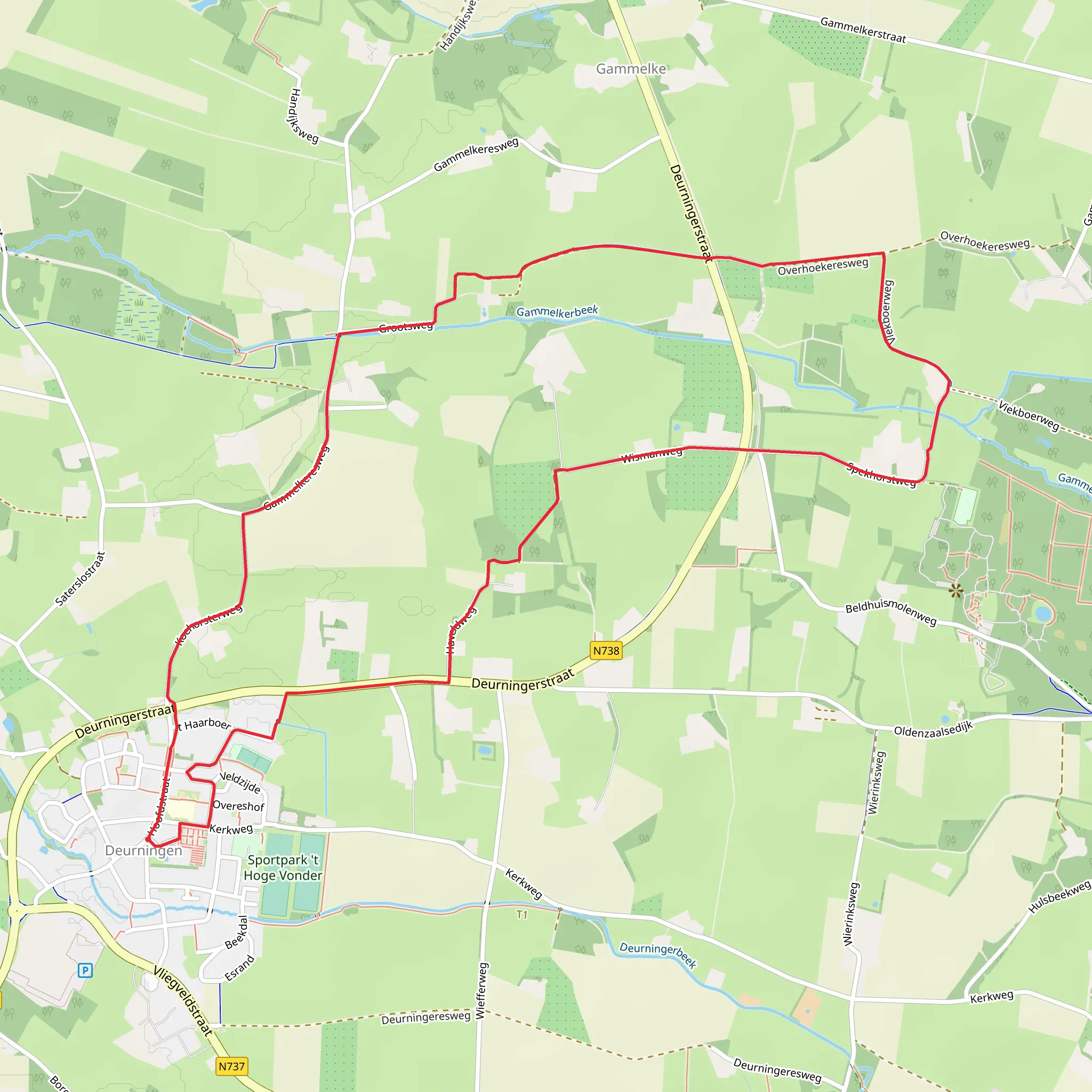 Essen Route, Overhoekeres Weg and Haveld Weg mobile static map