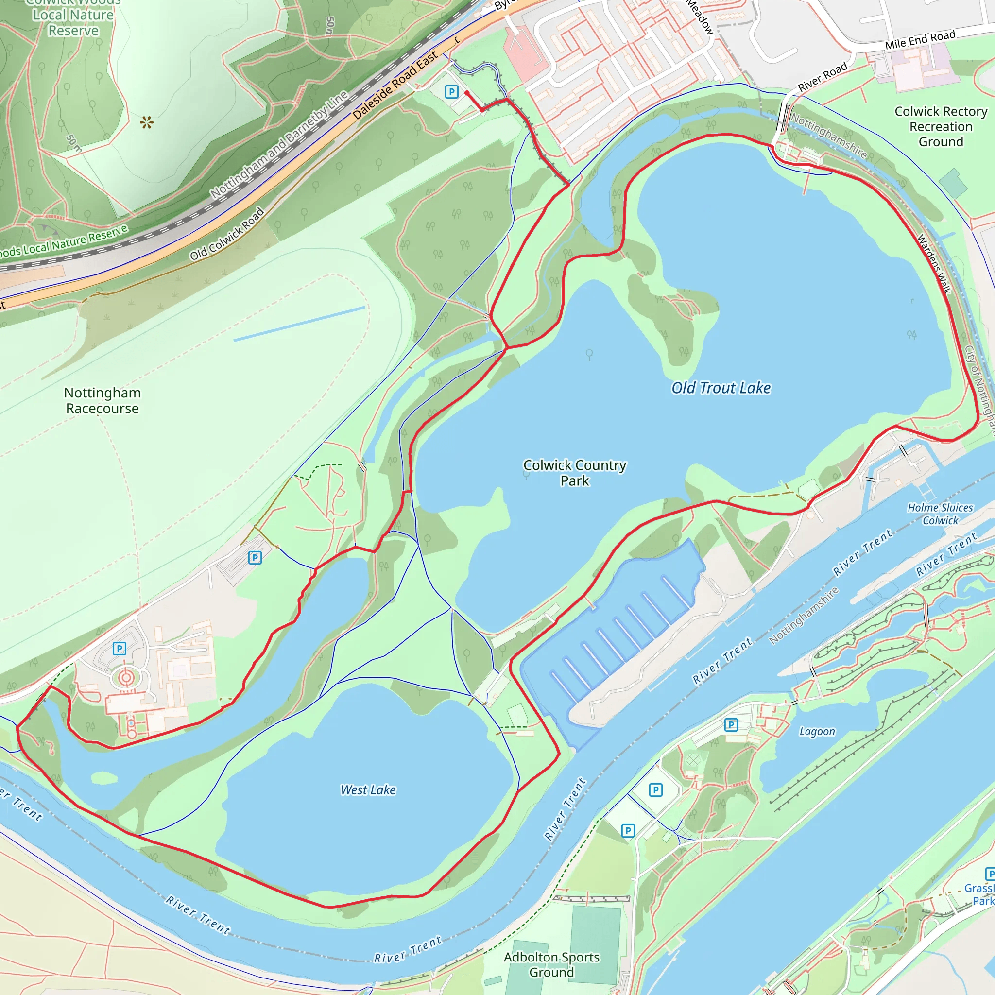 West Lake and Old Trout Lake Loop mobile static map
