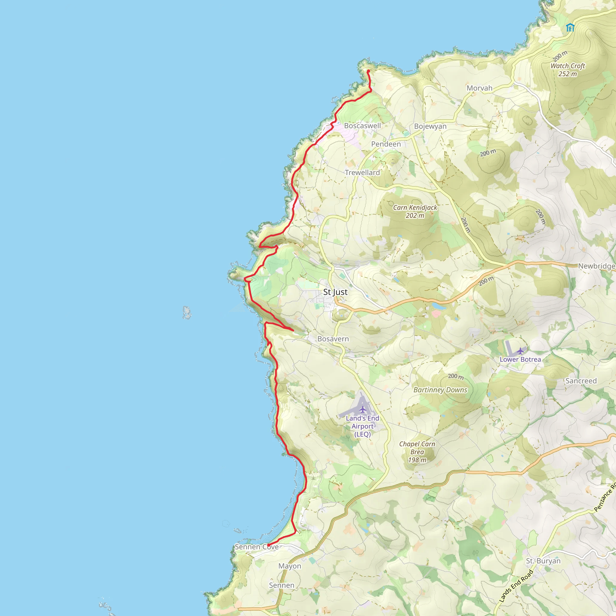 Pendeen to Sennen Cove Walk mobile static map