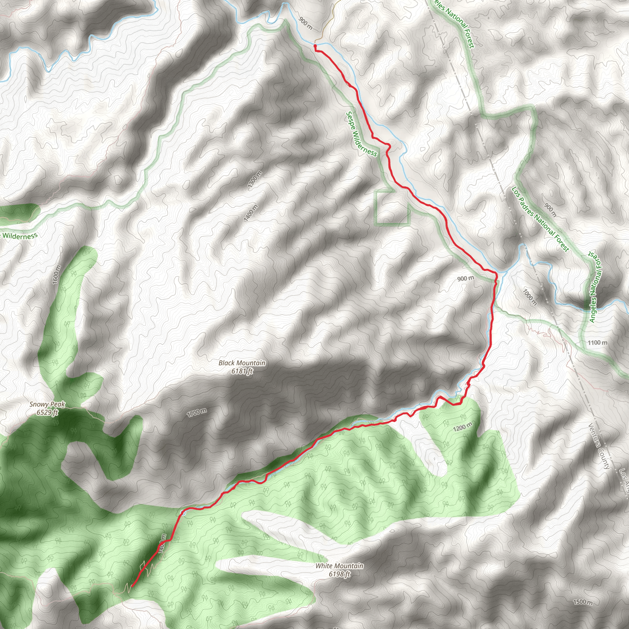 Piru Creek and Buck Creek Trail mobile static map