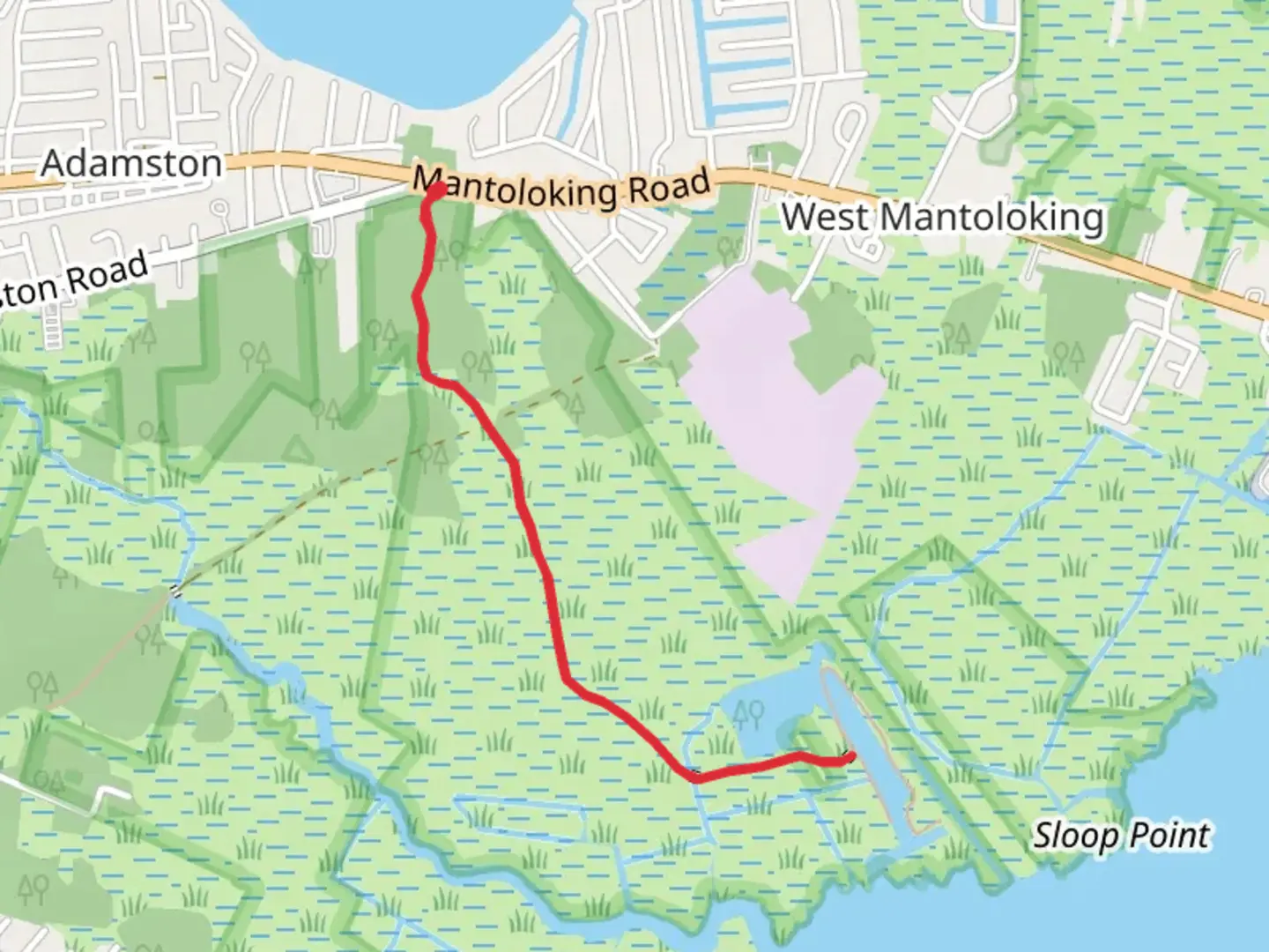 An image depicting the trail DeCamp Wildlife Trail and its surrounding area.