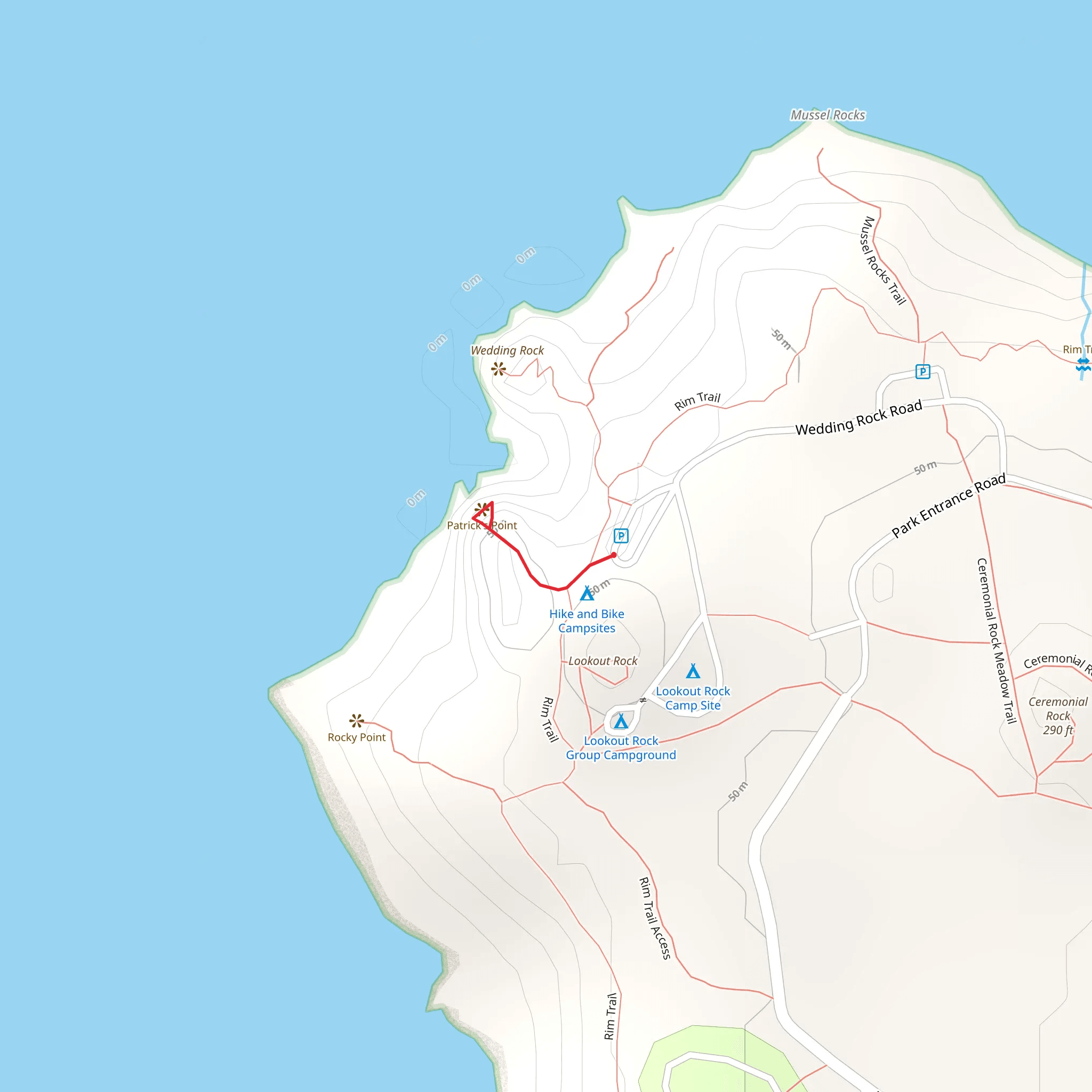 Patrick's Point Trail mobile static map