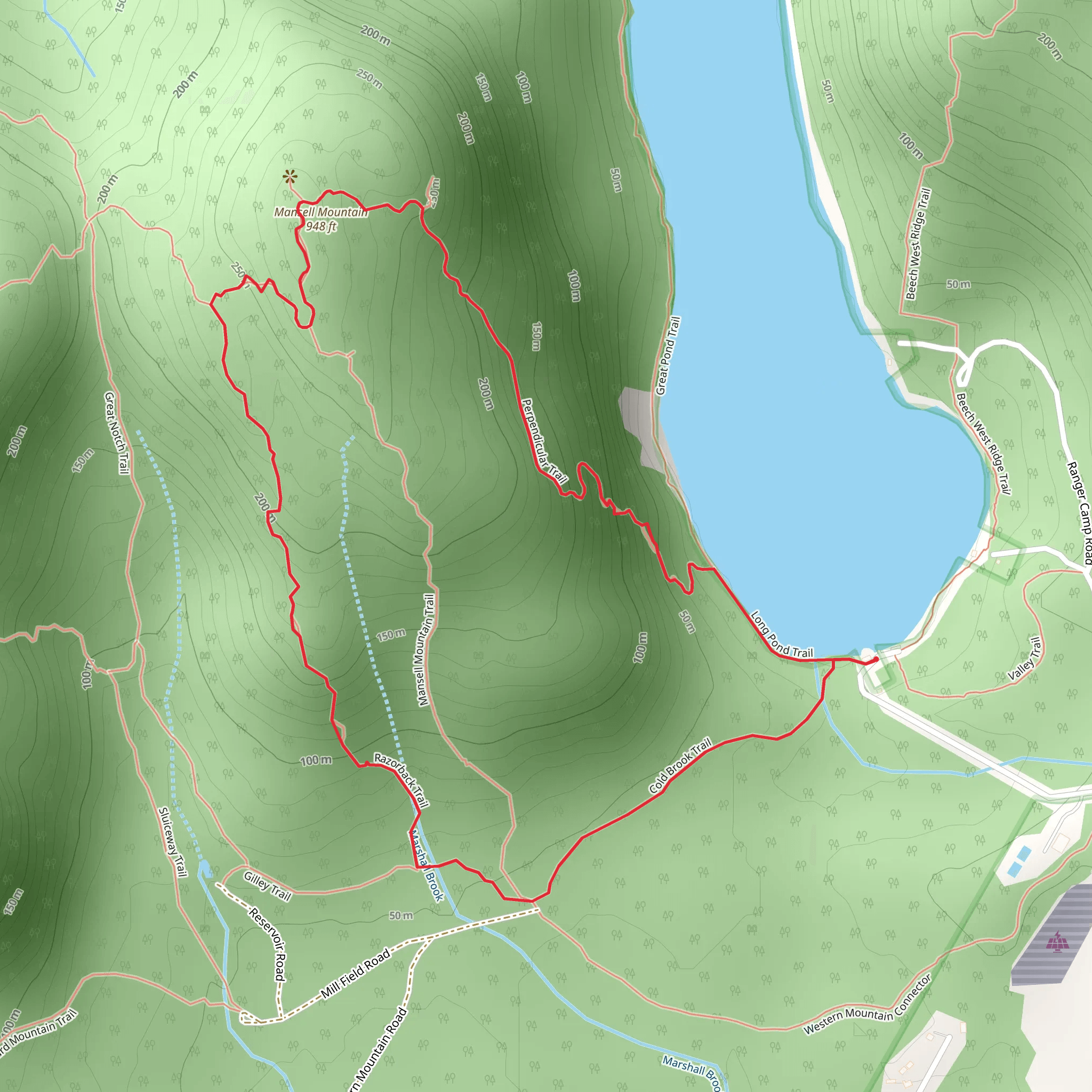 Mansell Mountain Loop via Cold Brook Trail mobile static map